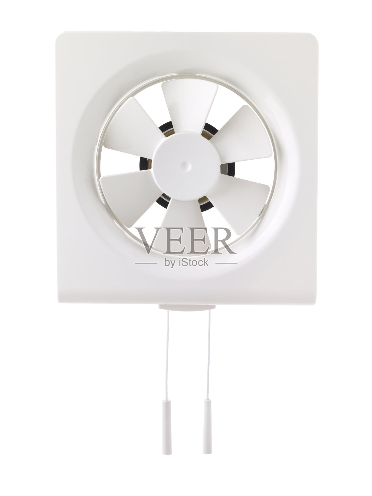 白色浴室墙壁电动抽吸塑料风扇照片摄影图片