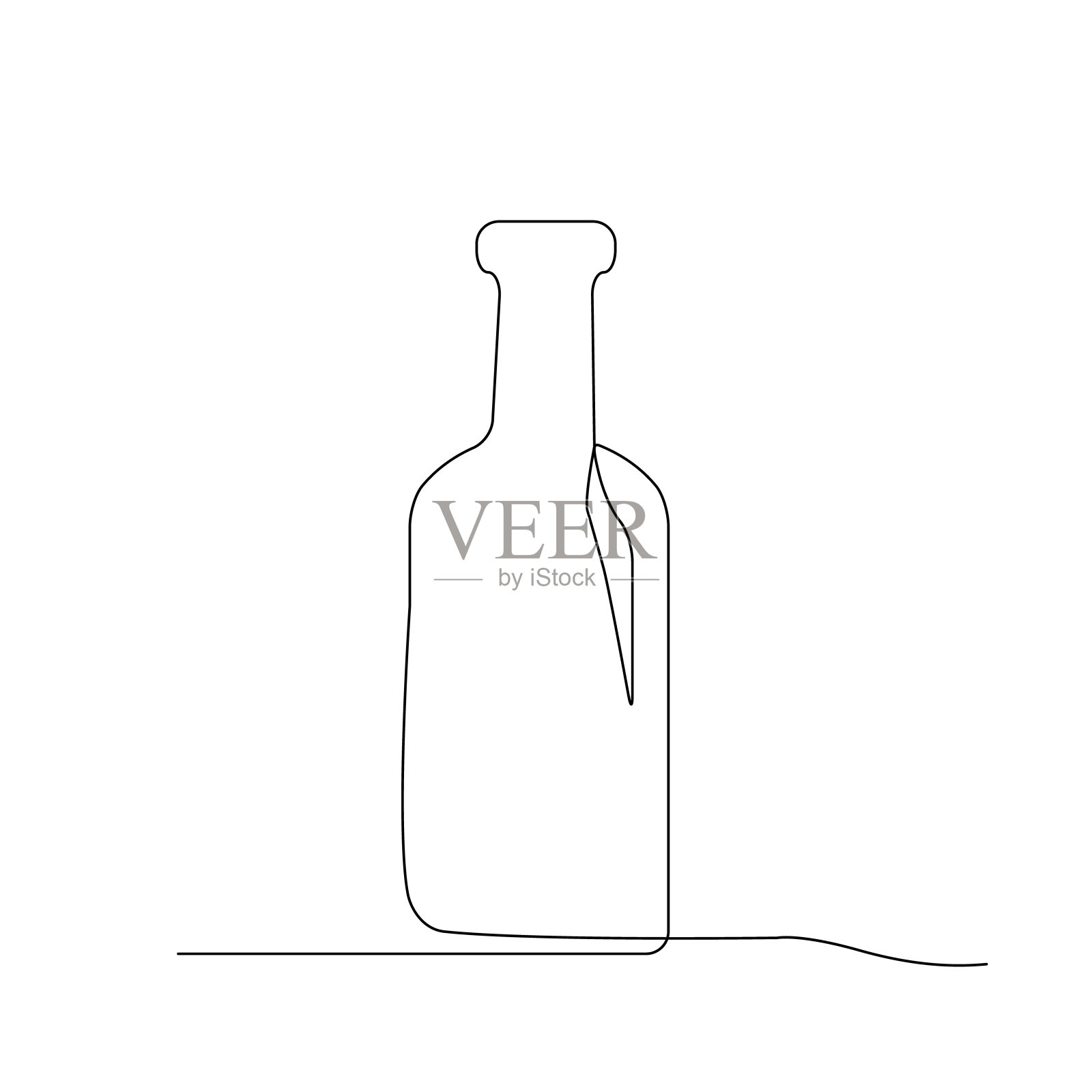 线描艺术瓶插画图片素材