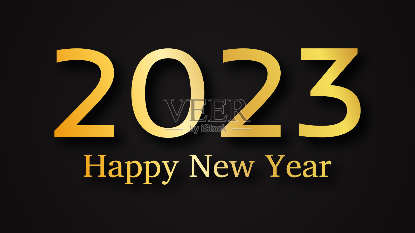 2023年黄金背景新年快乐插画图片素材