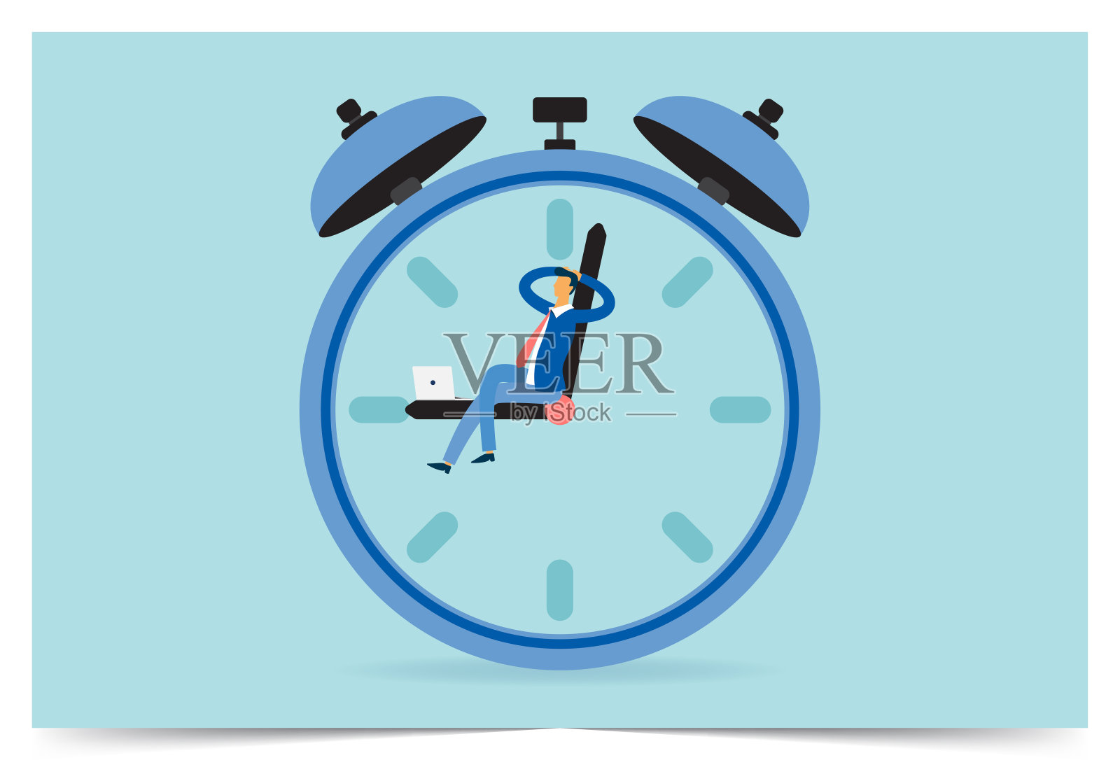 商务人士总是争分夺秒地工作插画图片素材