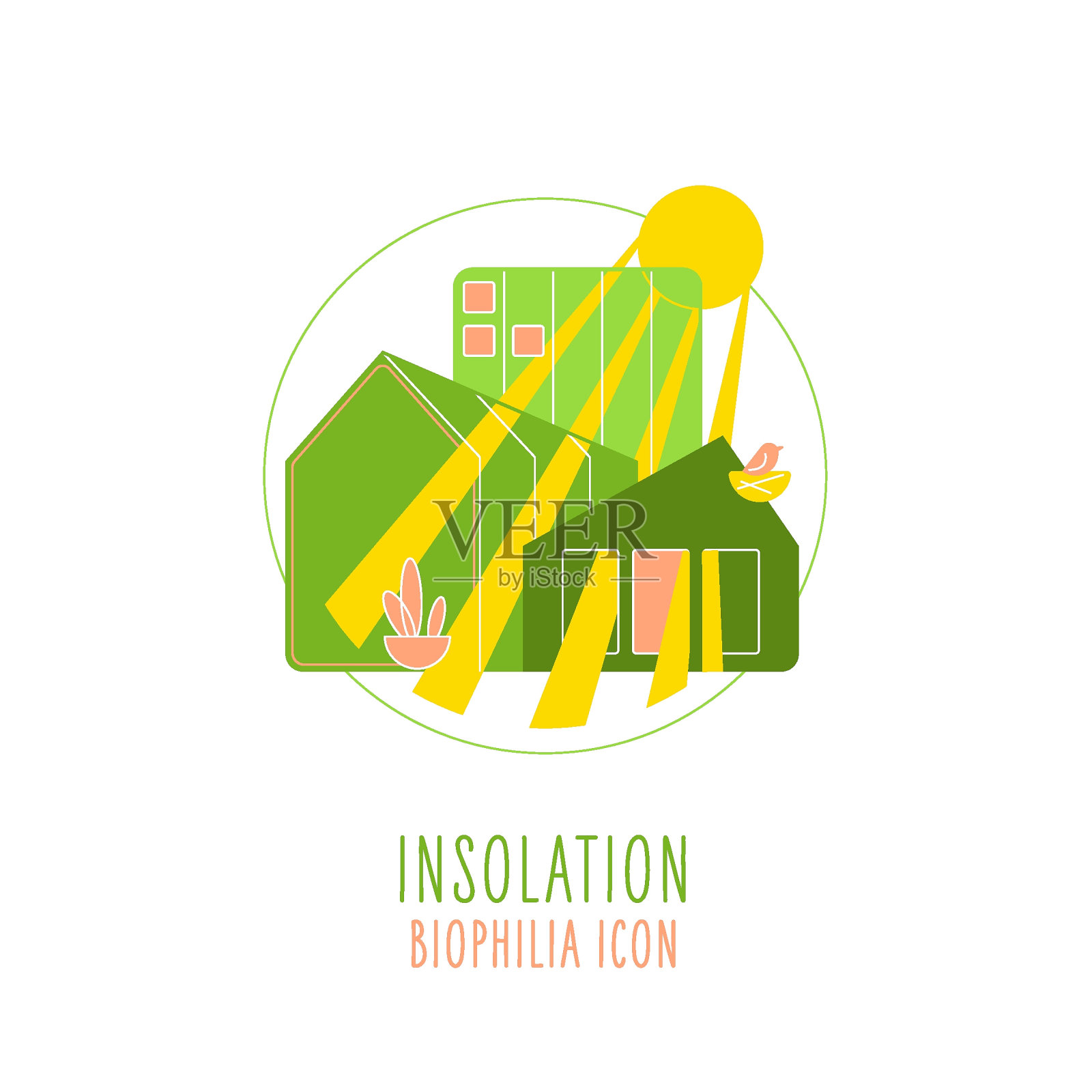 化的标志。现代建筑图标。矢量图插画图片素材