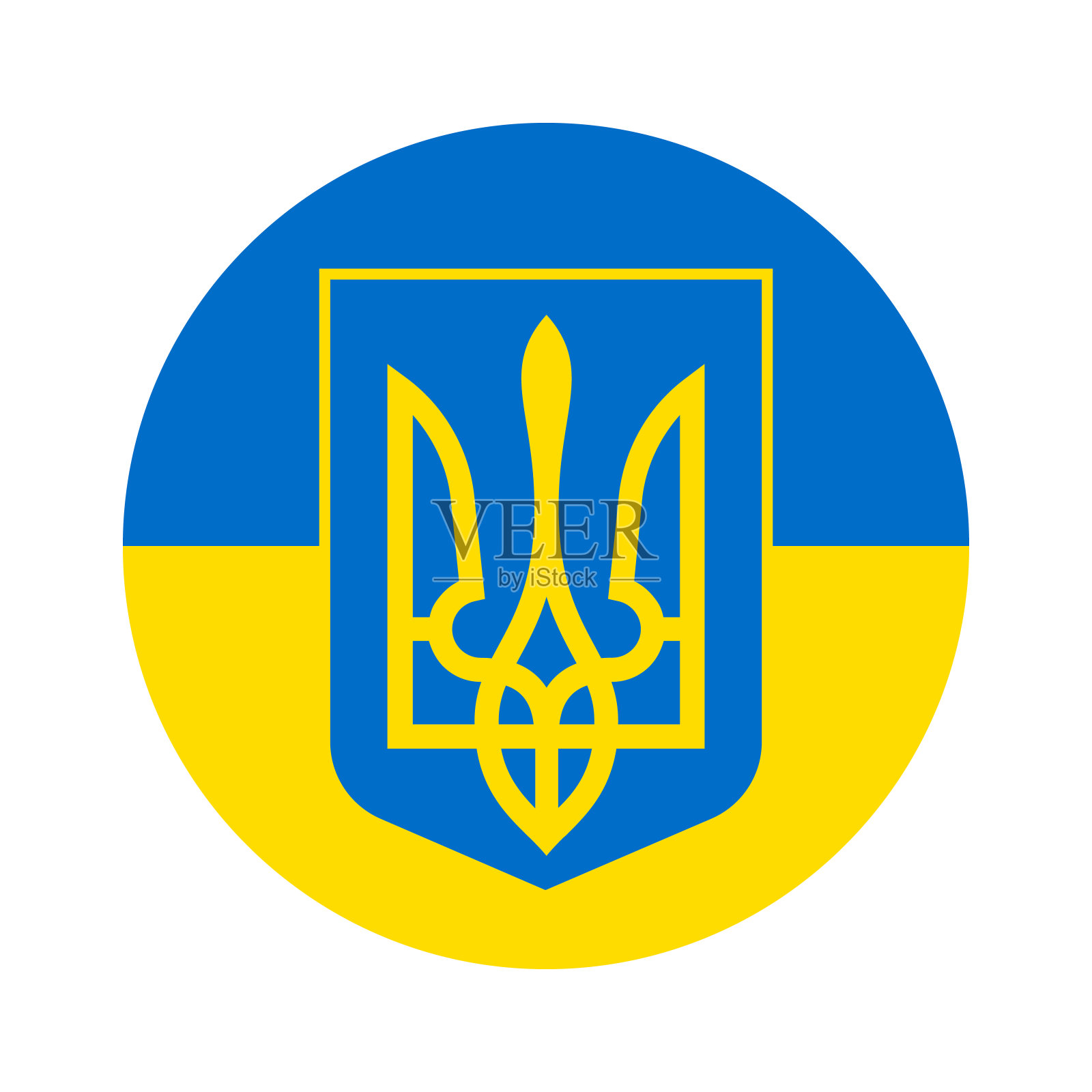 乌克兰盾形纹章。三叉戟图标。乌克兰国家的象征。插画图片素材