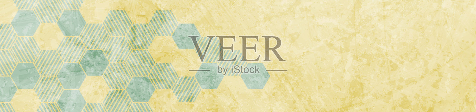 蓝色和黄色六角形图案抽象垃圾背景插画图片素材