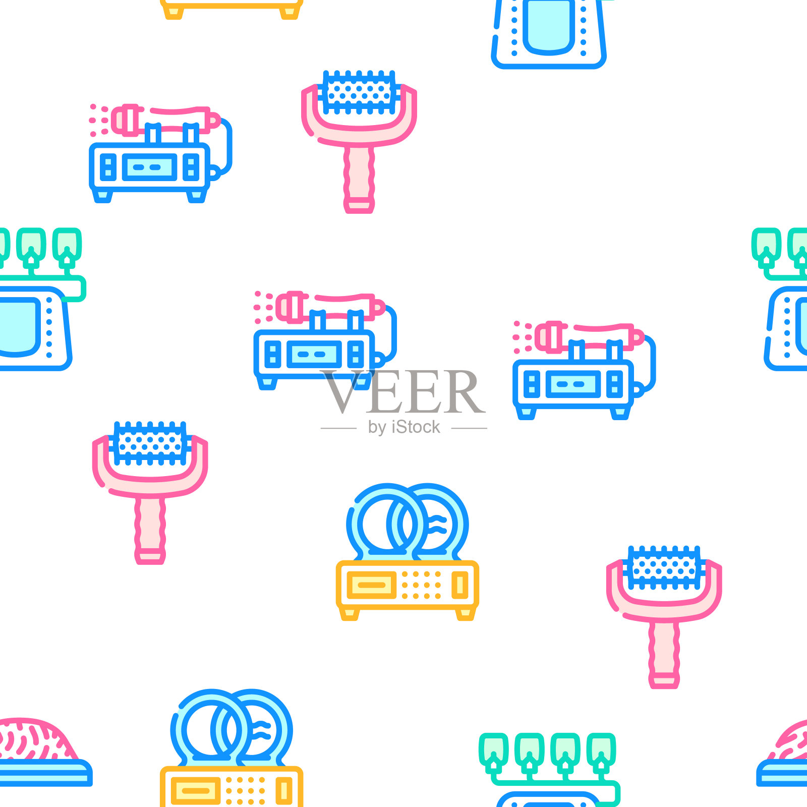 物理治疗援助矢量无缝模式插画图片素材