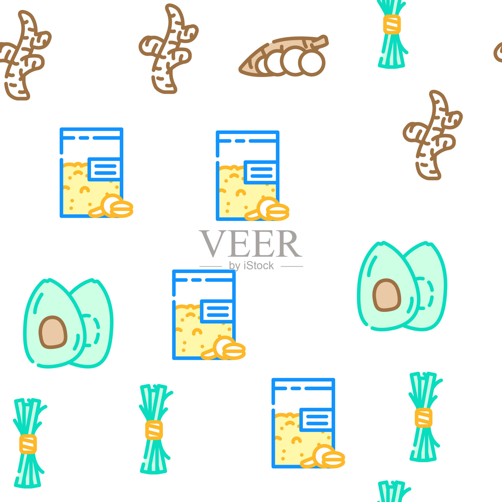 超级食物自然和维生素图标集向量插画图片素材