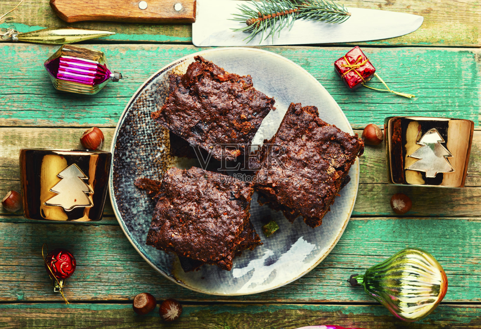 Panforte是意大利传统的圣诞美食。照片摄影图片