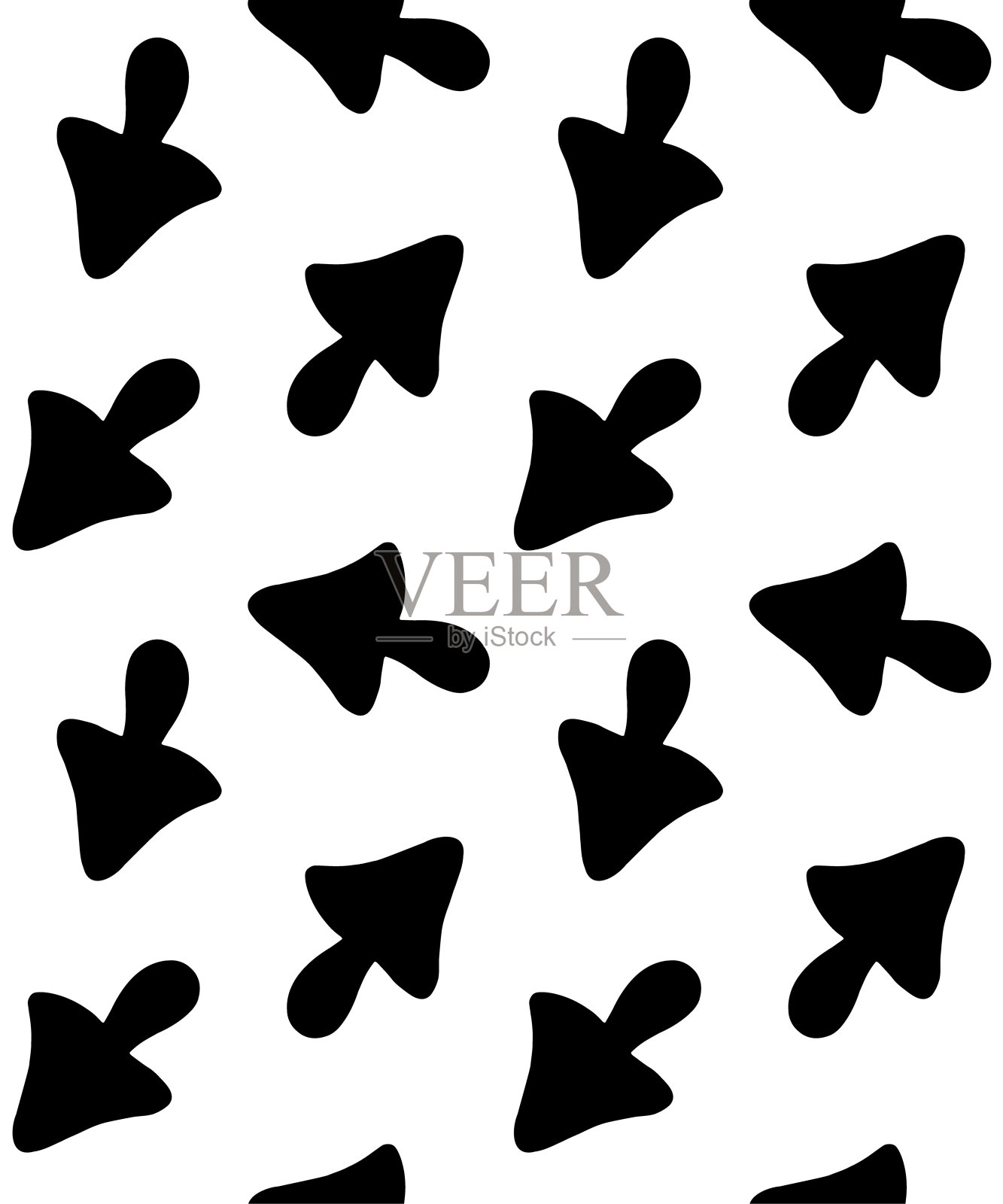 矢量无缝图案手绘涂鸦素描苍蝇木耳蘑菇设计元素图片