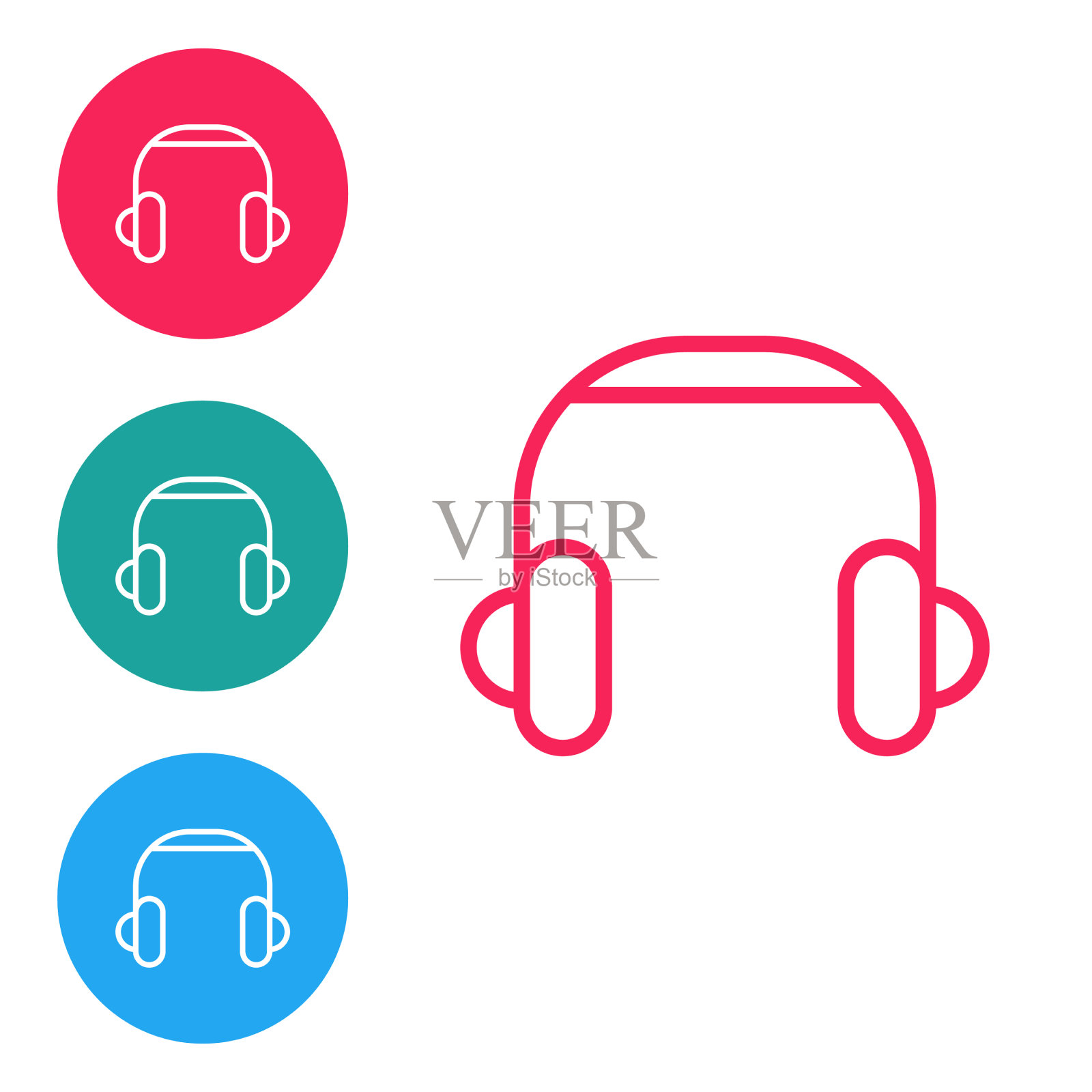 等距耳机图标孤立在橙色图标素材