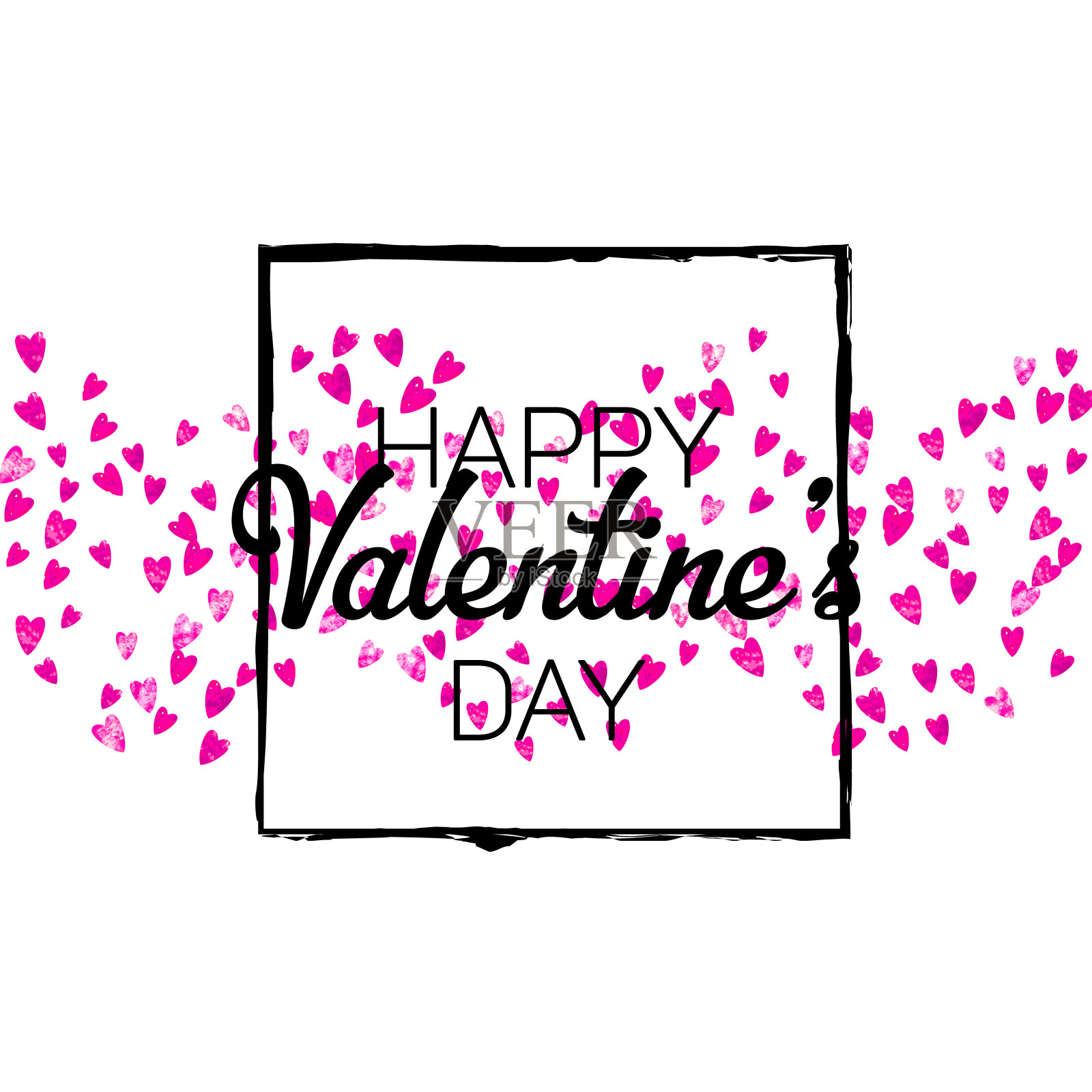 情人节模式。欢迎折扣概念。浪漫的框架。粉色的复古的装饰。二月情侣喷溅。红色婚礼凭证。玫瑰情人节模式。插画图片素材