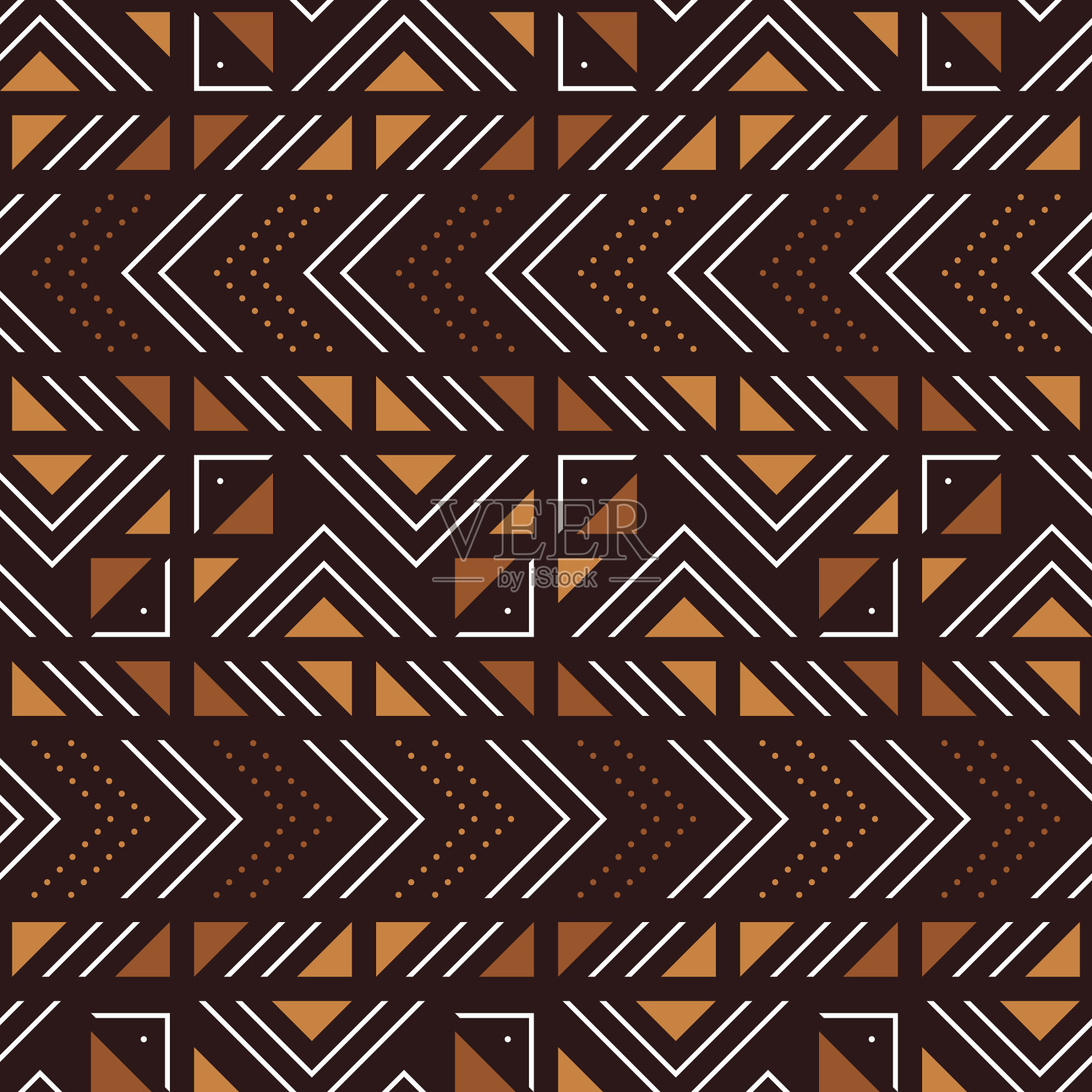 非洲印花织物无缝部落图案插画图片素材