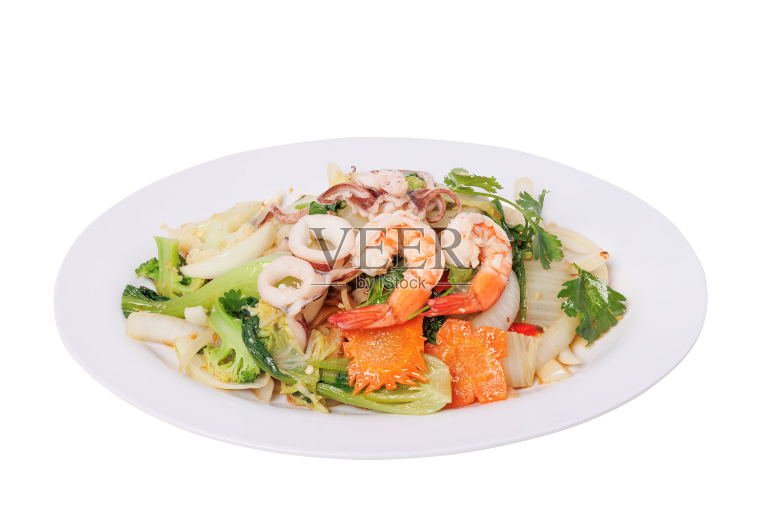 虾和鱿鱼,照片摄影图片