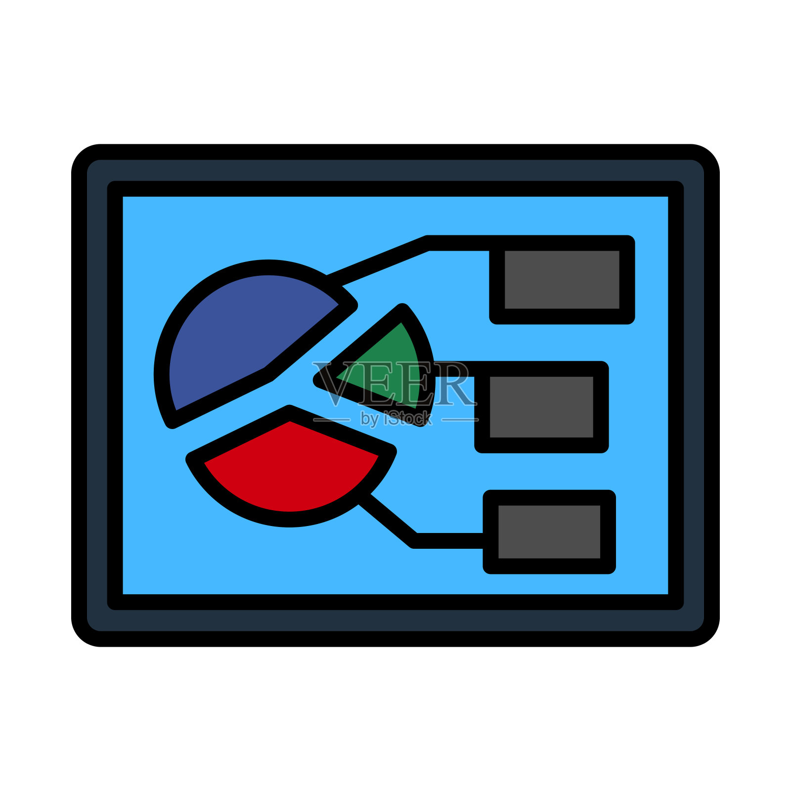 平板电脑分析图表图标插画图片素材