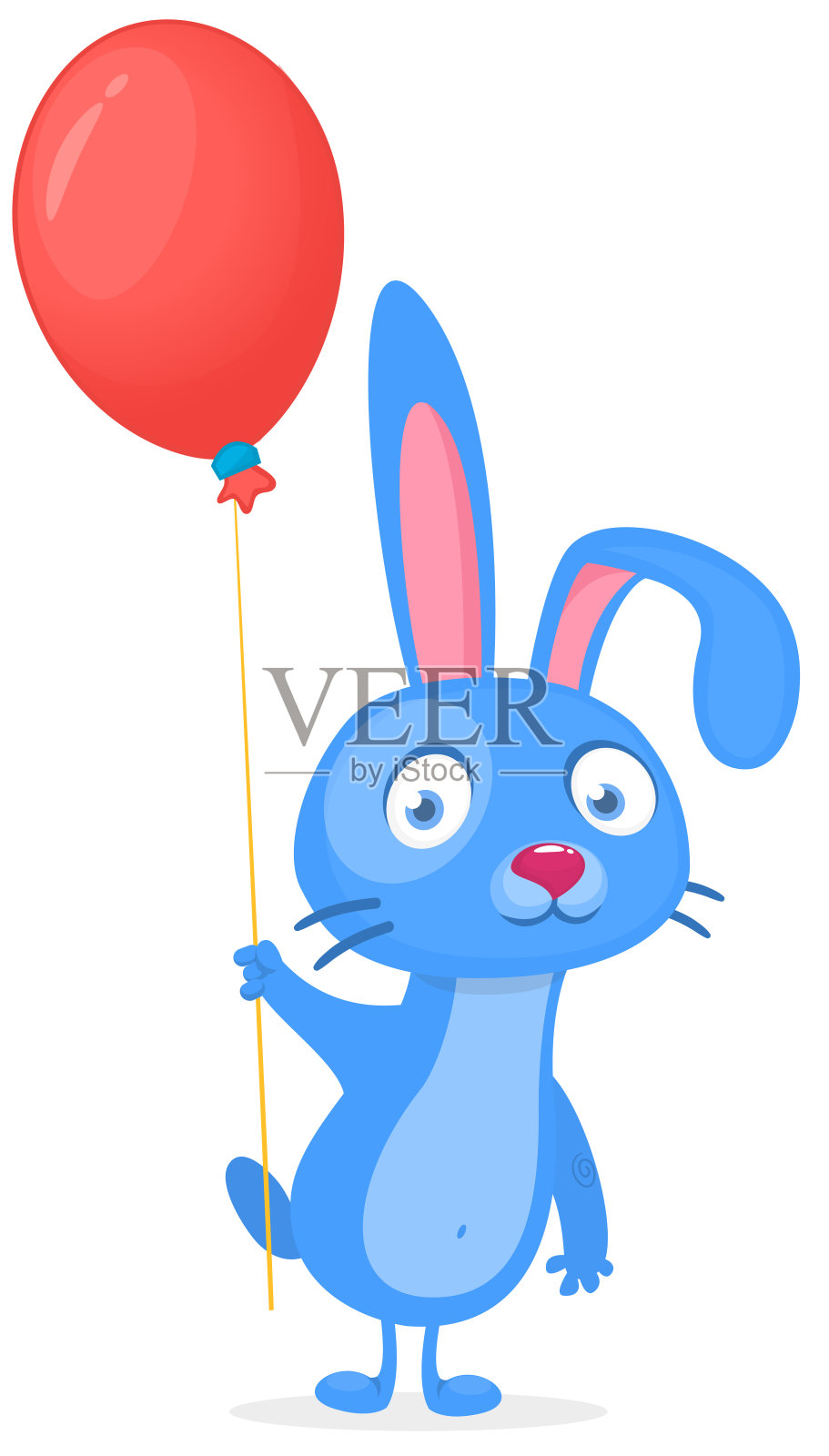 快乐可爱的兔子卡通。复活节矢量兔子插图设计元素图片