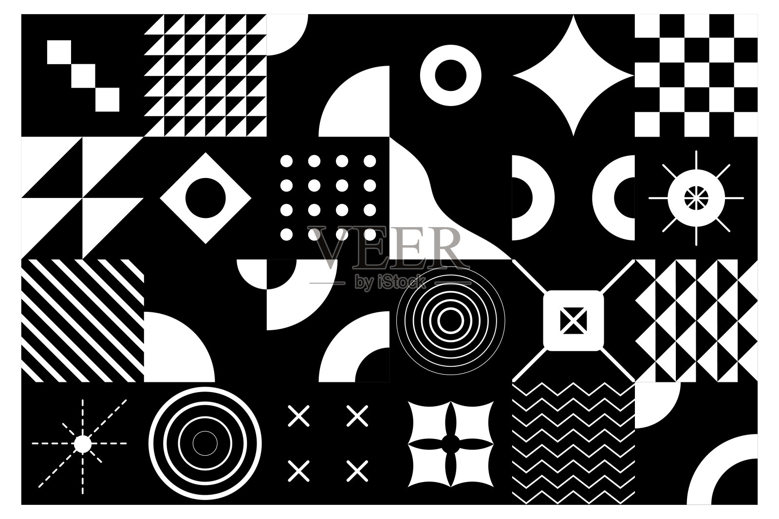 几何图形组成抽象图案。极简艺术简单的模板，小册子，网页横幅形状。矢量图插画图片素材