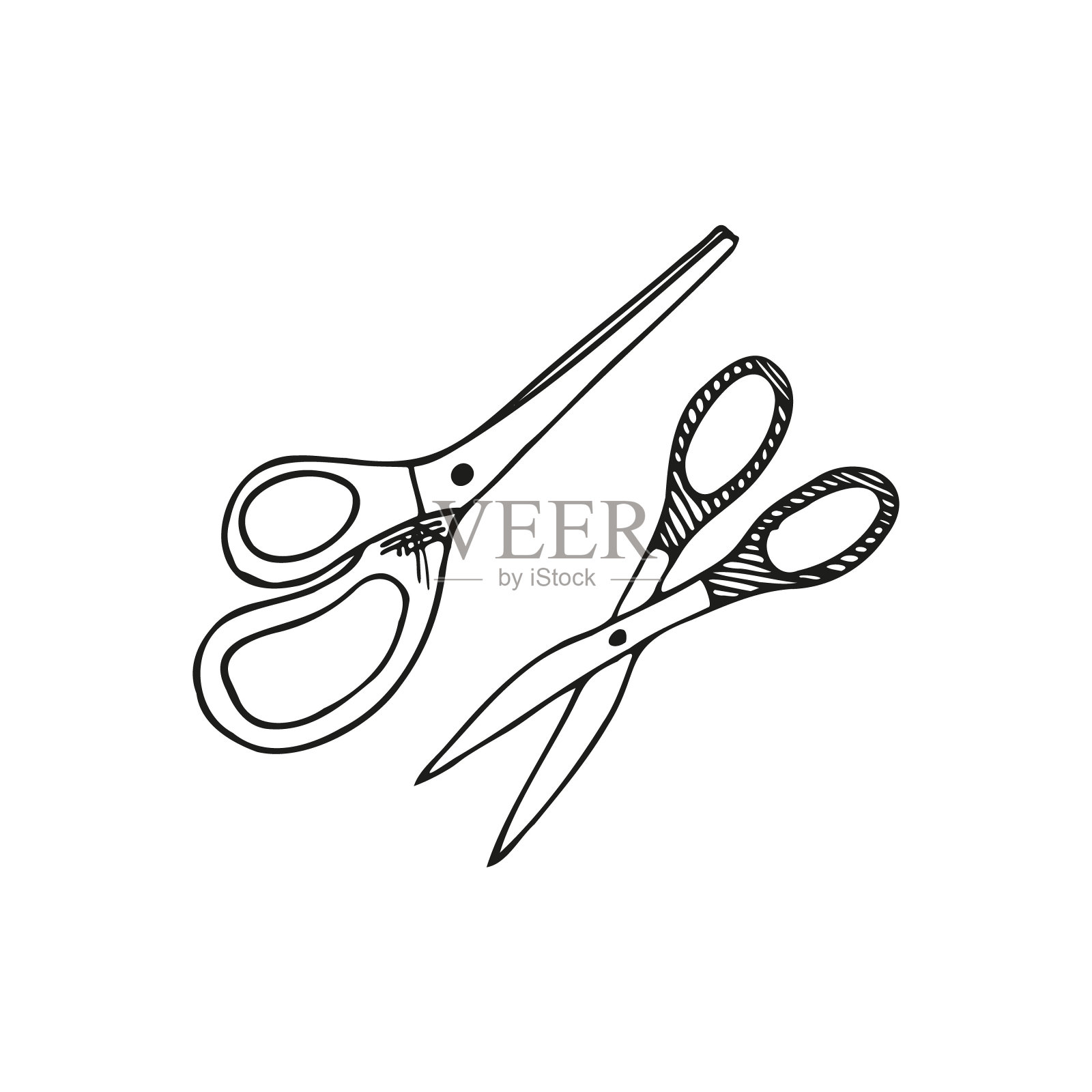 矢量涂鸦手绘剪刀插图设计元素图片