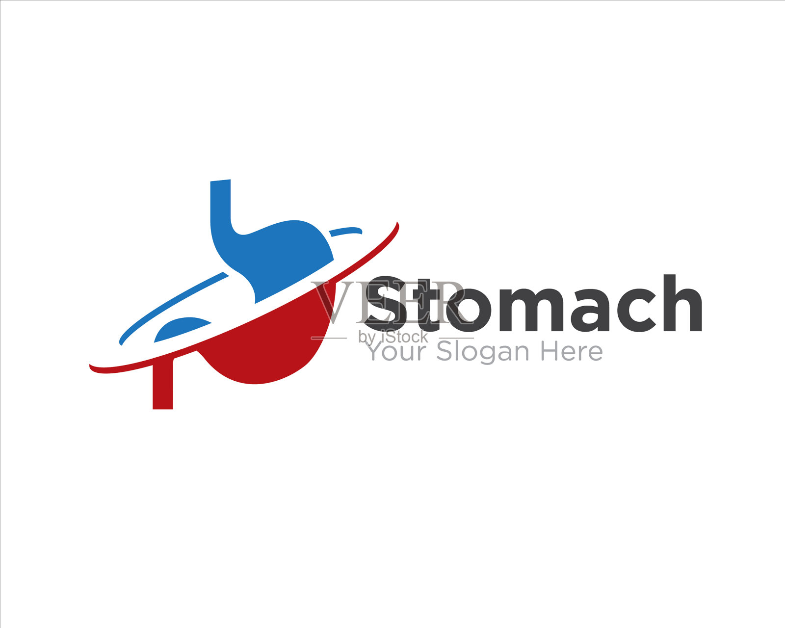 医疗服务和胃部护理标志设计插画图片素材