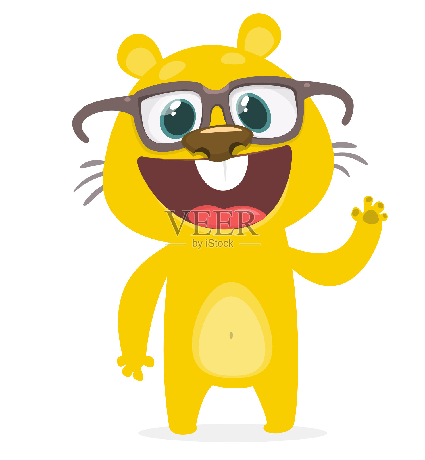 有趣的仓鼠卡通矢量插图。孤立在白色插画图片素材