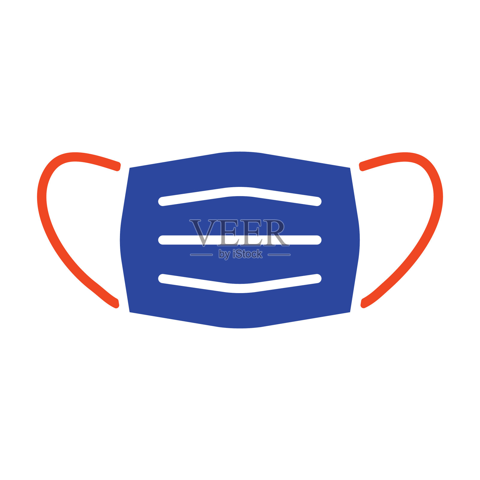 医疗口罩字形图标医学和保健设计元素图片