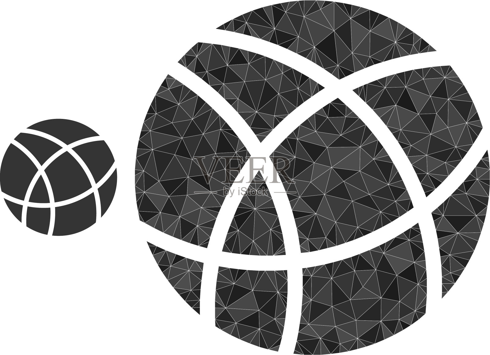 三角形填充提示球图标插画图片素材