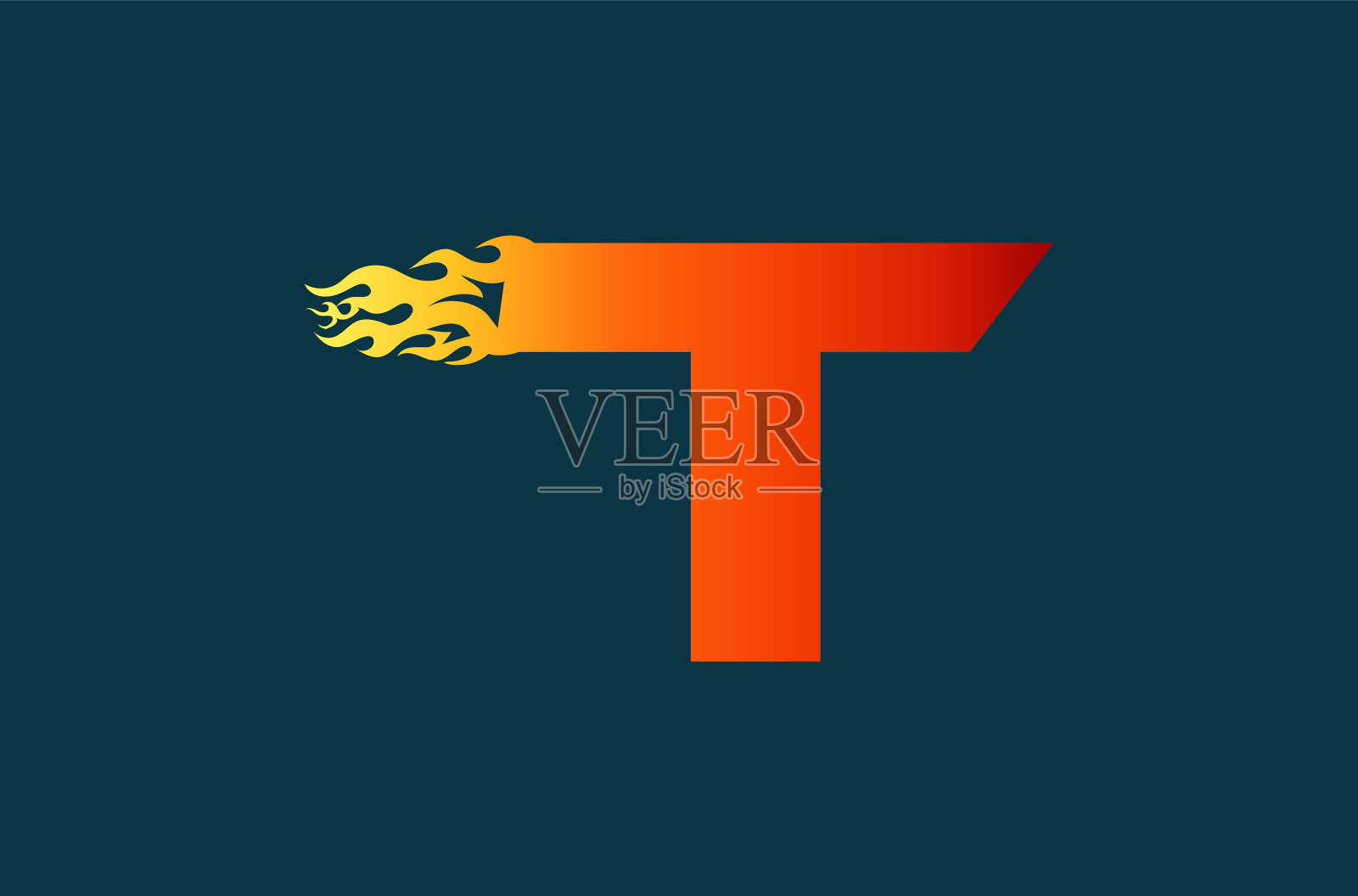 新的消防字母t标志设计模板插画图片素材