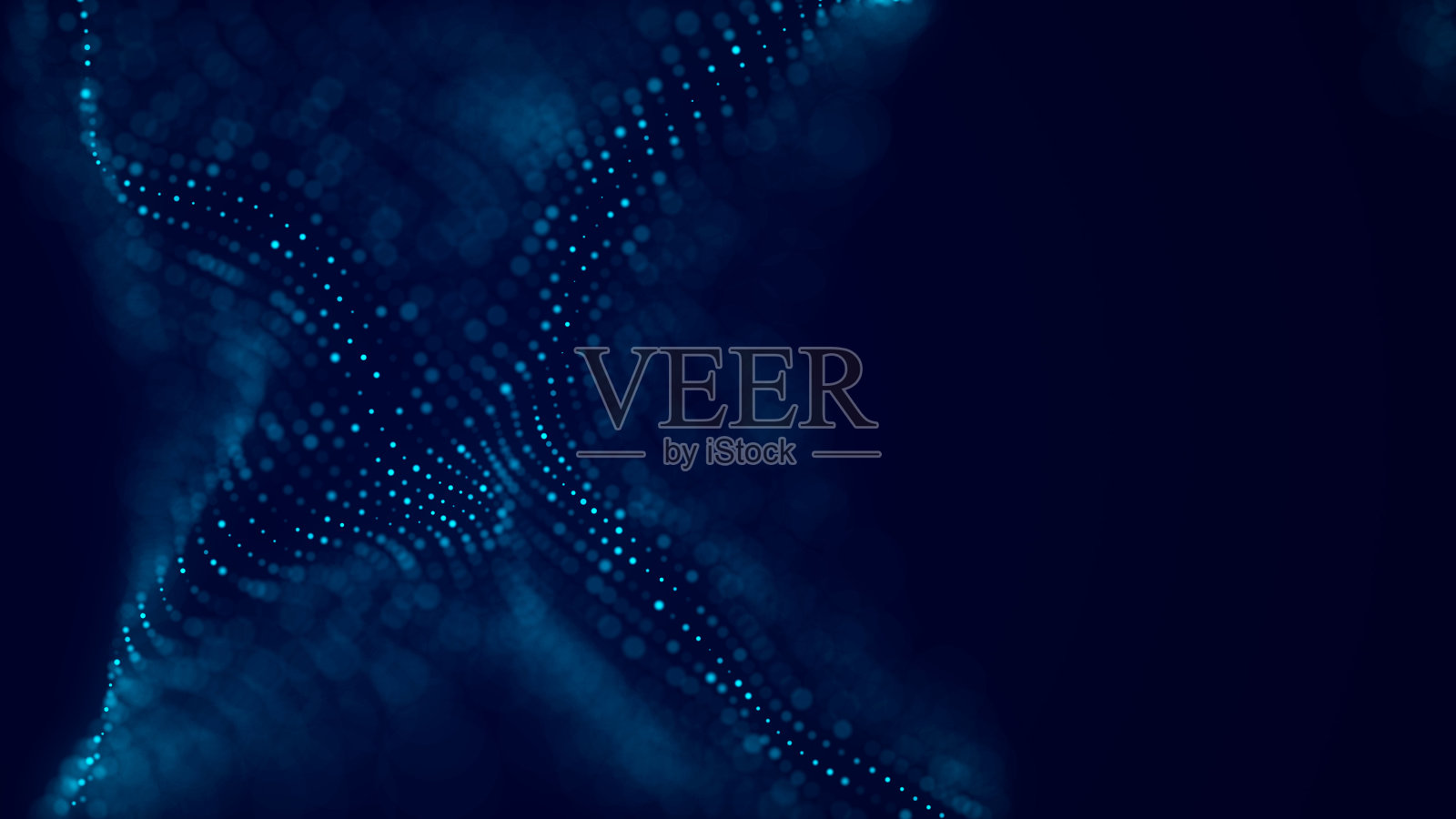 未来移动波。移动发光粒子的数字背景。大数据可视化。三维渲染照片摄影图片