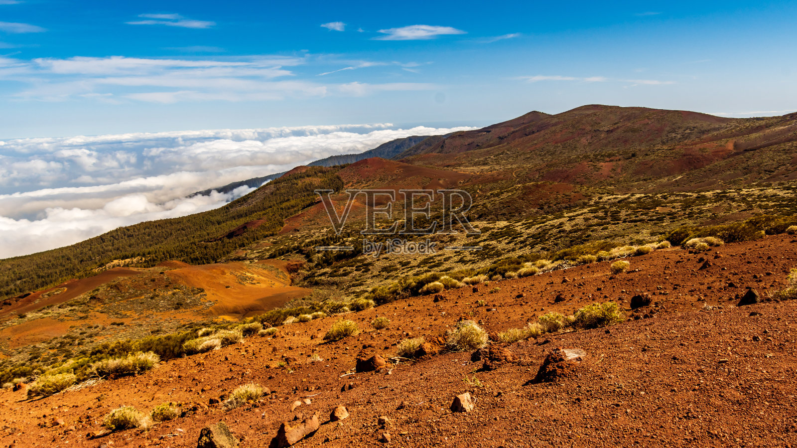 特内里费岛泰德国家公园的云景观。照片摄影图片