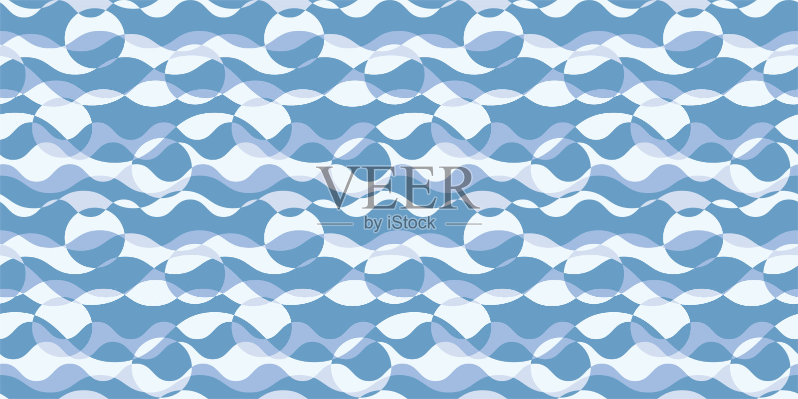 波浪复古的背景。无缝pattern.Vector。插画图片素材