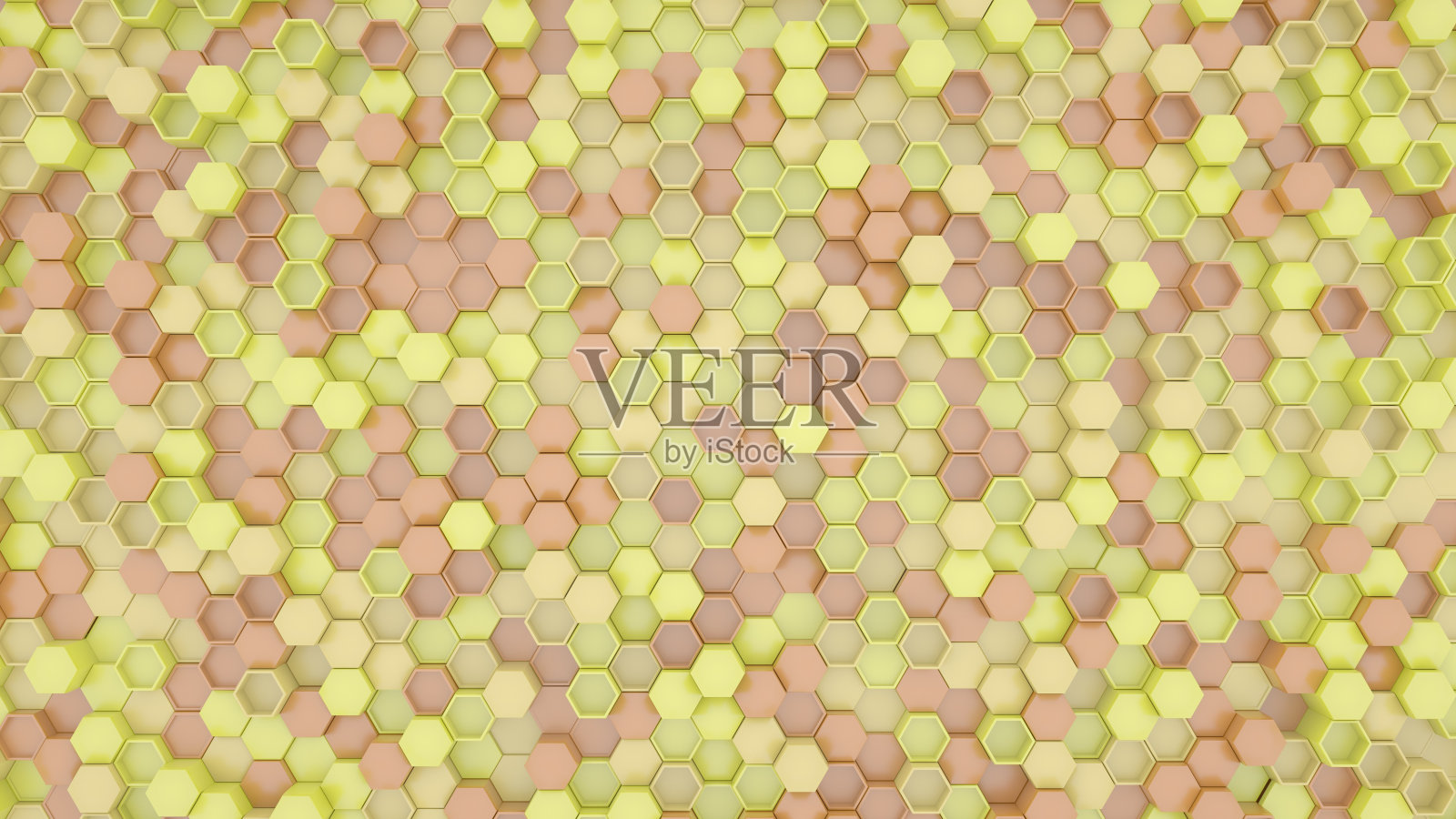 抽象黄色和橙色蜂巢背景- 3D插图照片摄影图片