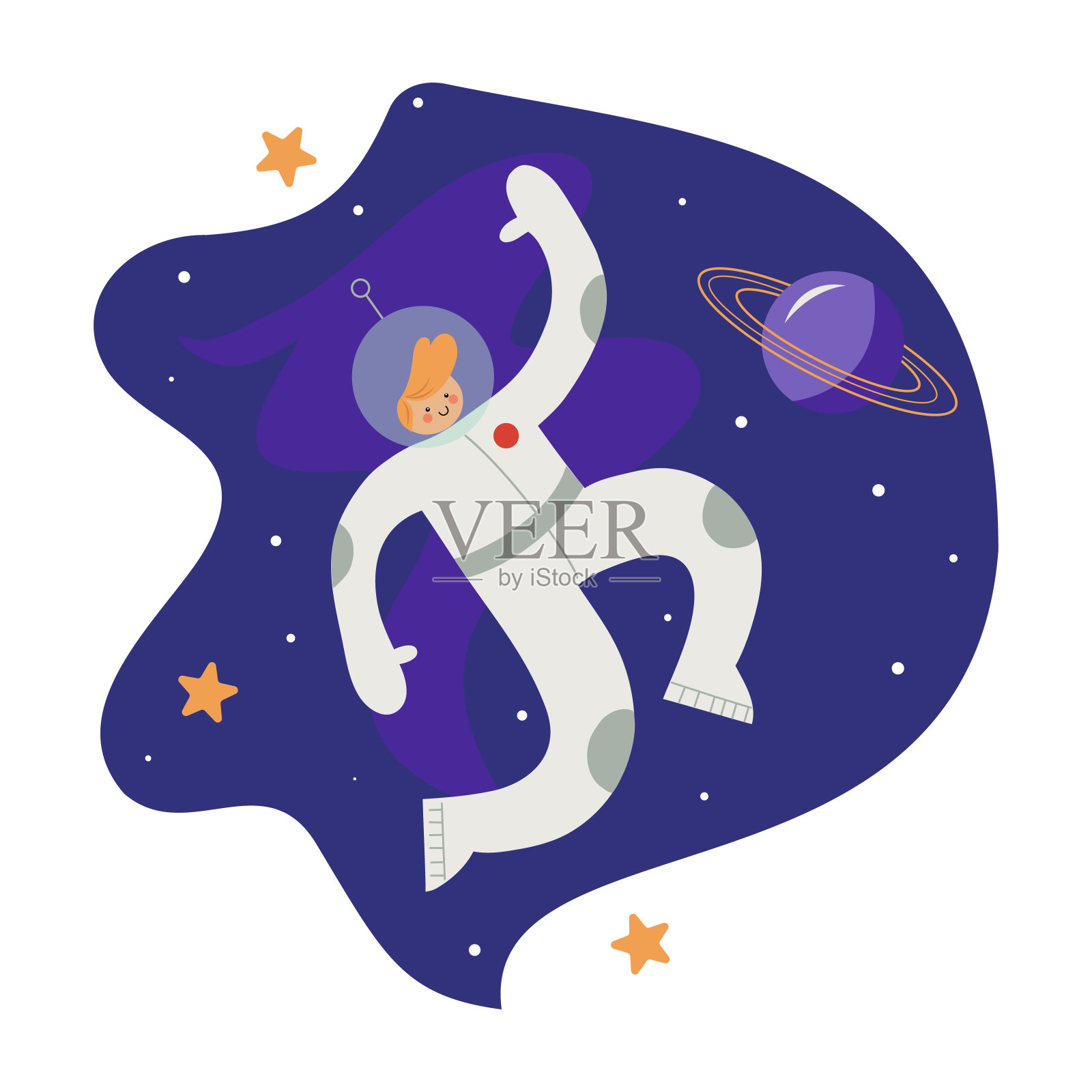 男孩的宇航员插画图片素材