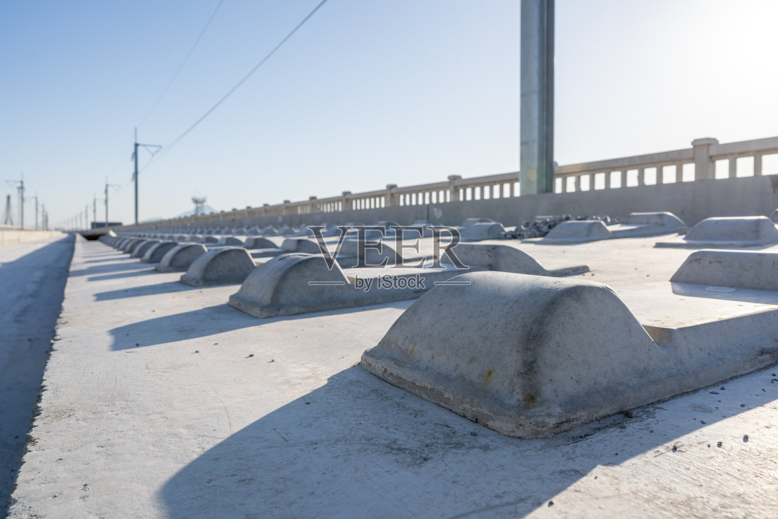 铁路轨枕水泥固定定位照片摄影图片