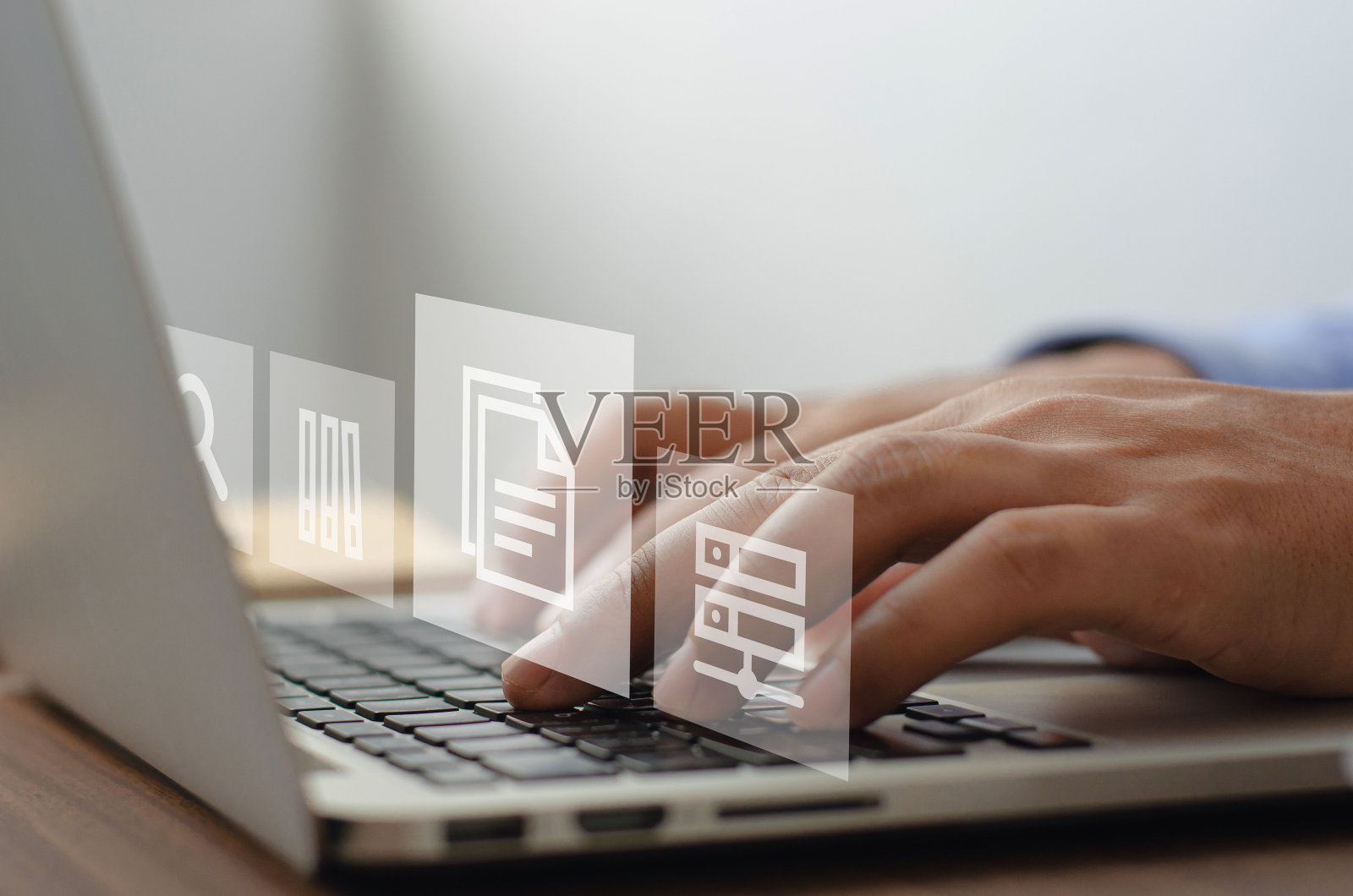 商人管理电脑ERP文档显示虚拟图标照片摄影图片