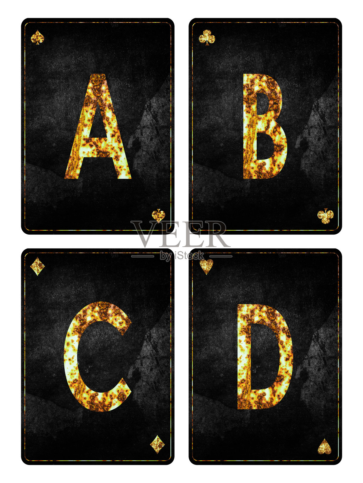 一组字母A, B, C, d。孤立在白色背景。插画图片素材