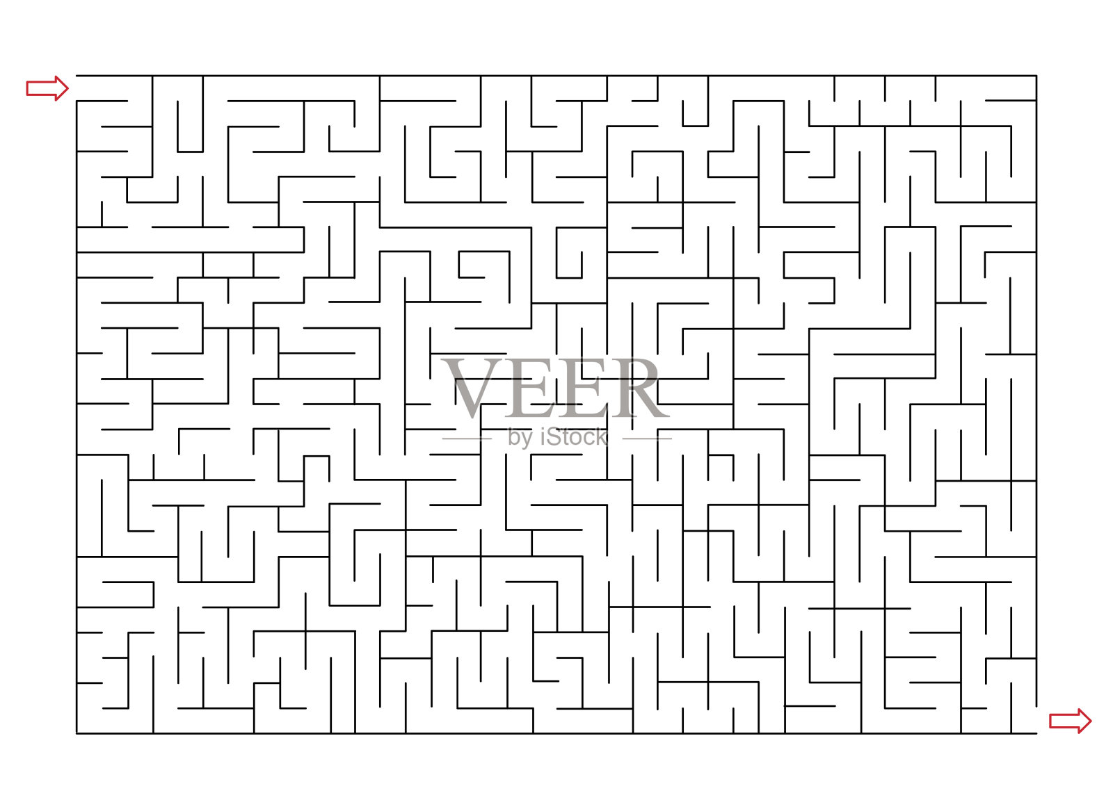 有入口和出口的矩形迷宫。迷宫游戏。硬介质的复杂性。儿童迷宫拼图，矢量插图插画图片素材