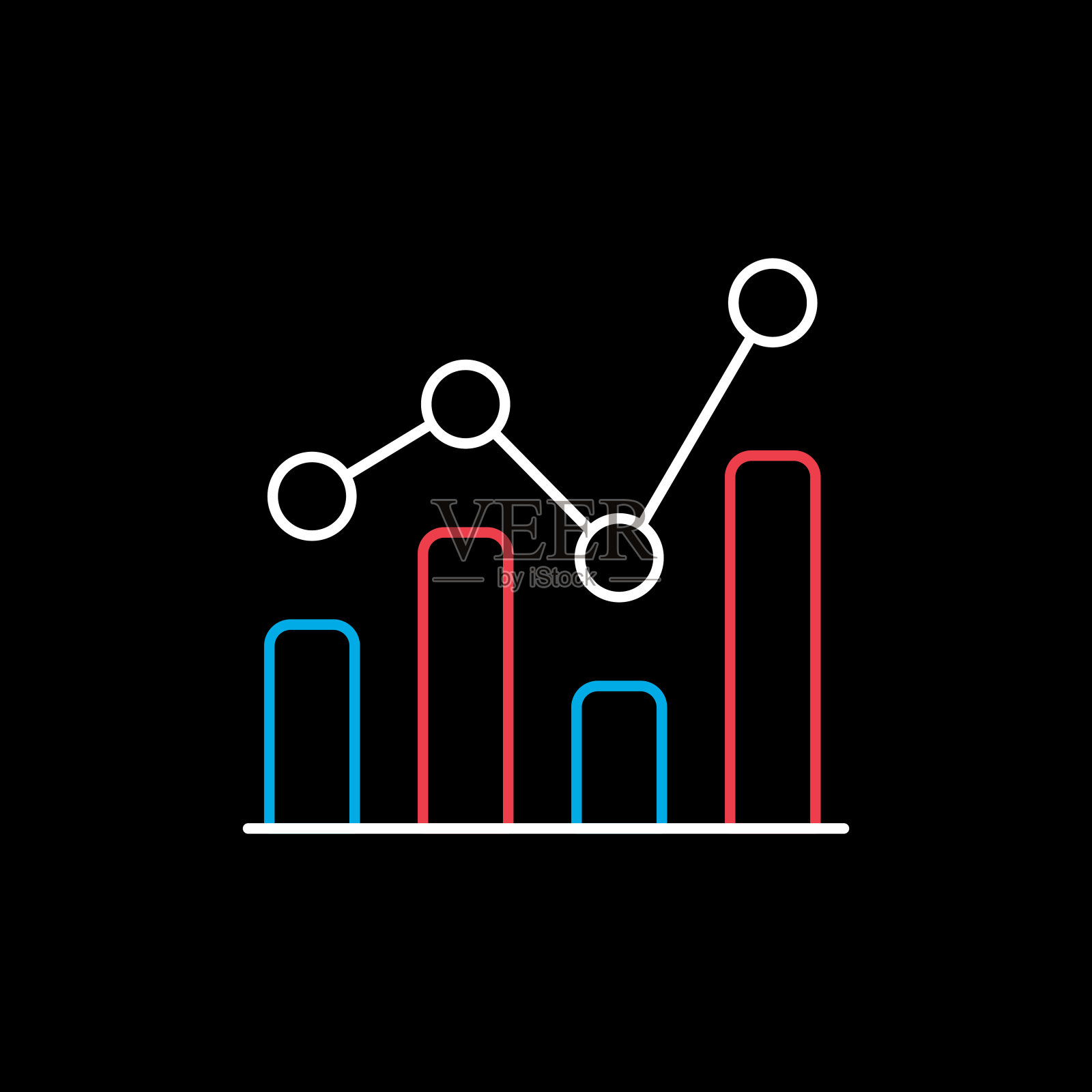 图表在时尚的矢量图标。财政的迹象插画图片素材