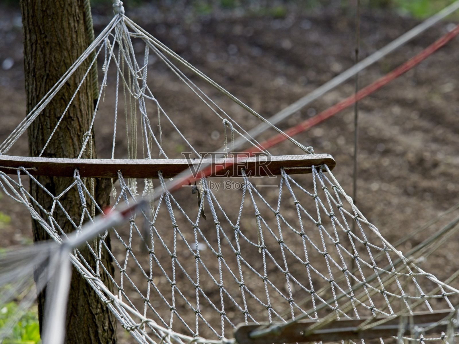 花园里吊床的细节照片摄影图片