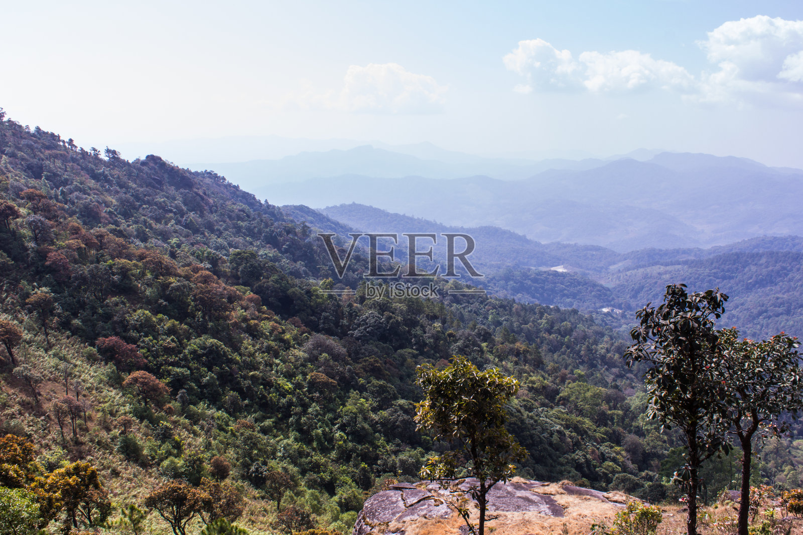 在泰国清迈的土印thanon山与天空照片摄影图片