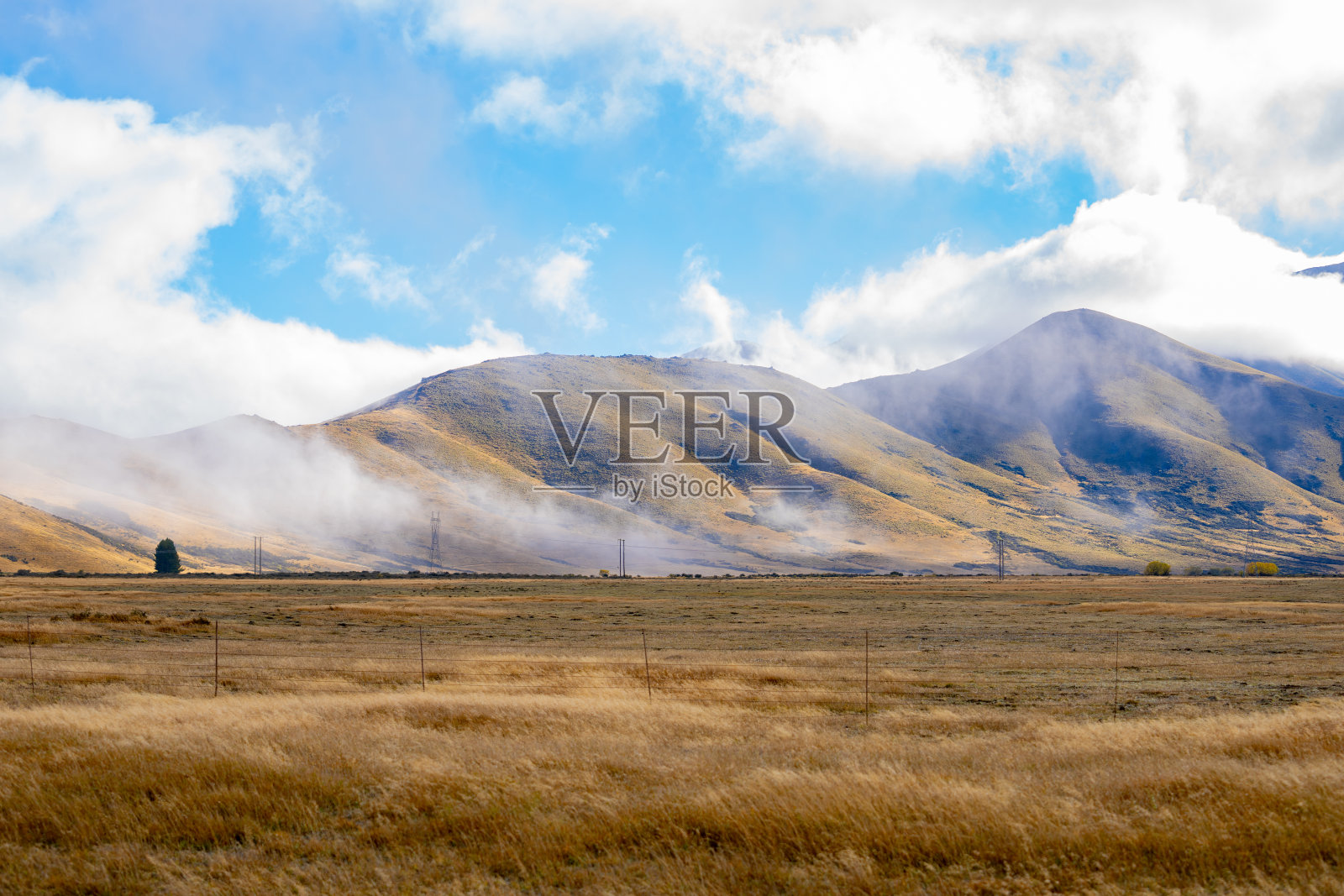 南坎特伯雷麦肯齐乡村的伯克山景照片摄影图片