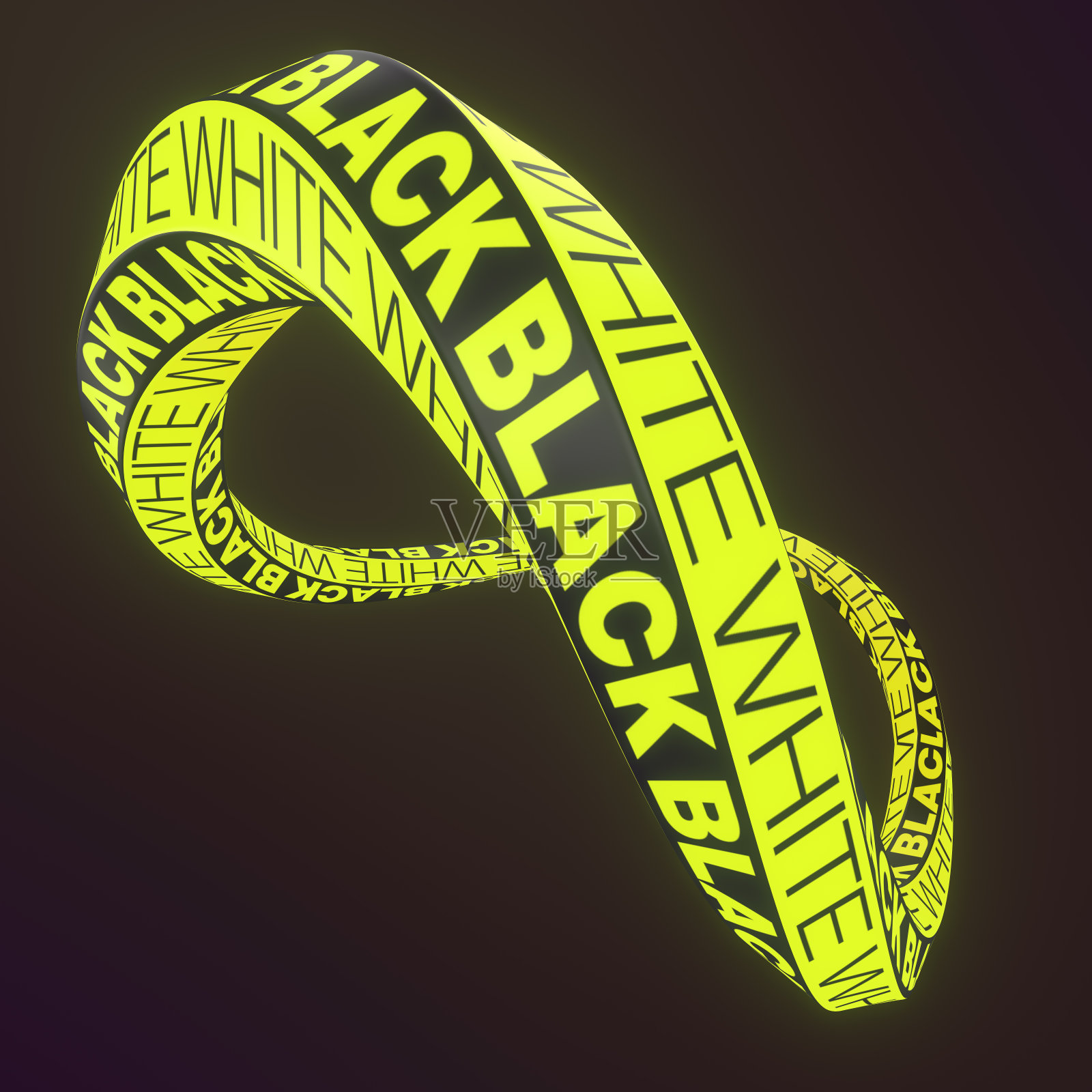 不可能的圆圈形状在黑暗的背景。无限循环图。三维渲染数字插图照片摄影图片