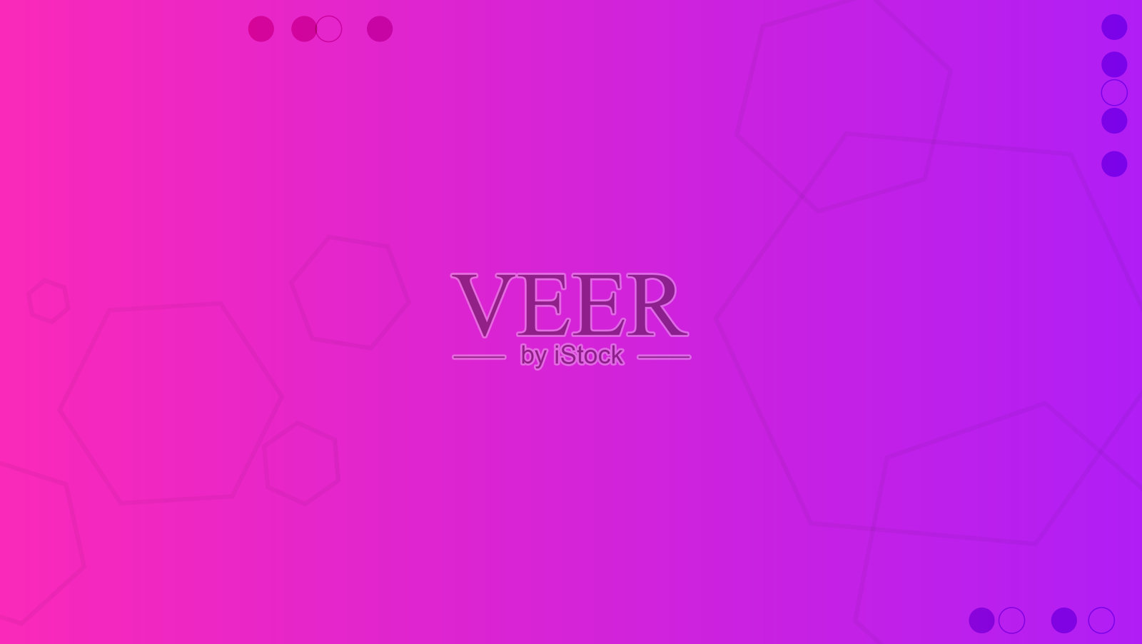 抽象梯度紫色背景与轮廓五边形和圆圈。矢量插图。插画图片素材