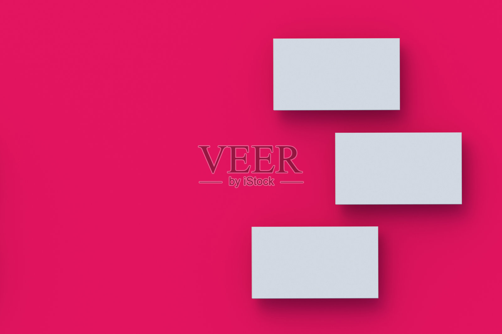 红色背景的白色空白名片。三维渲染照片摄影图片