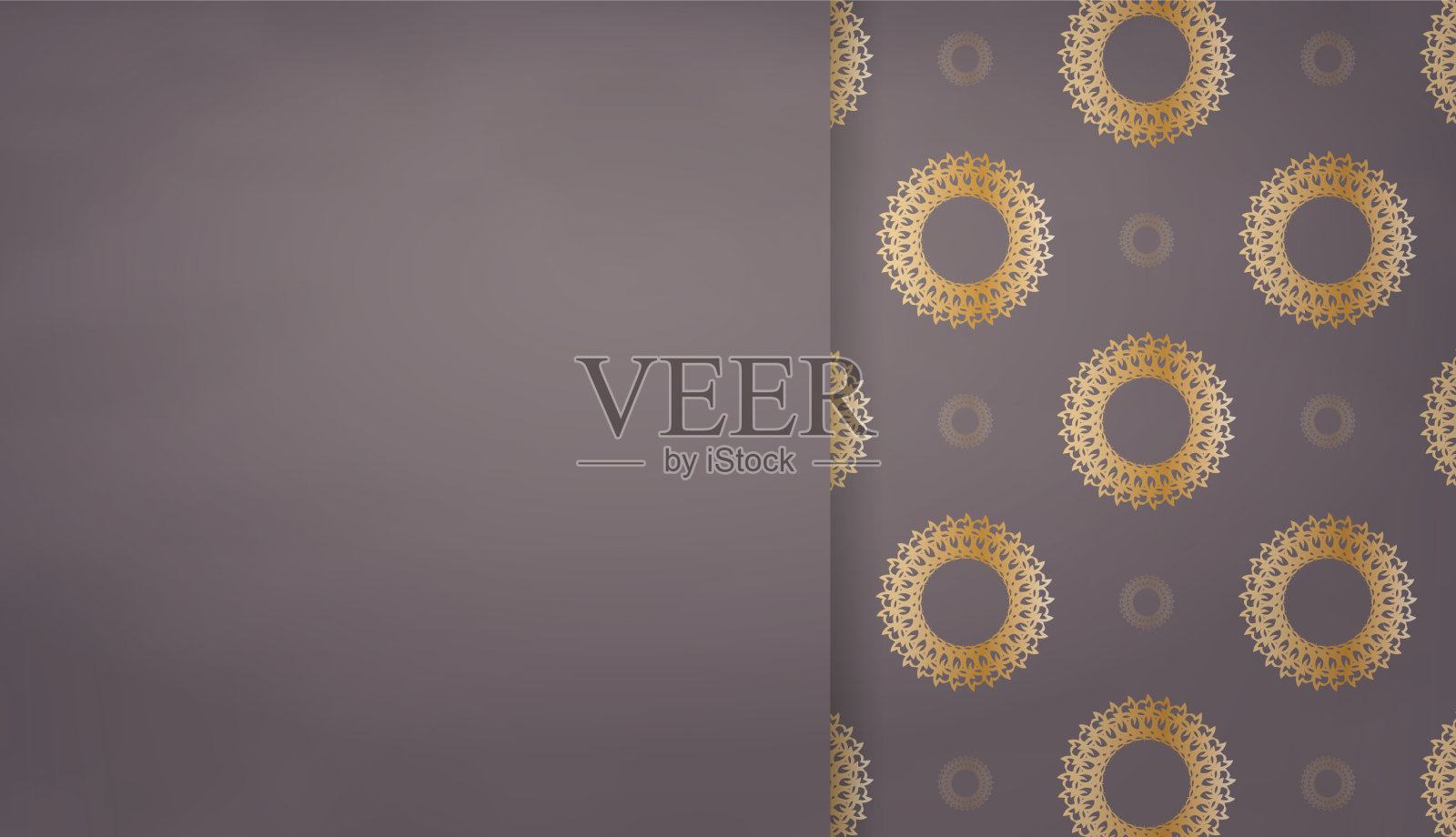 棕色背景与印度黄金饰品和插画图片素材