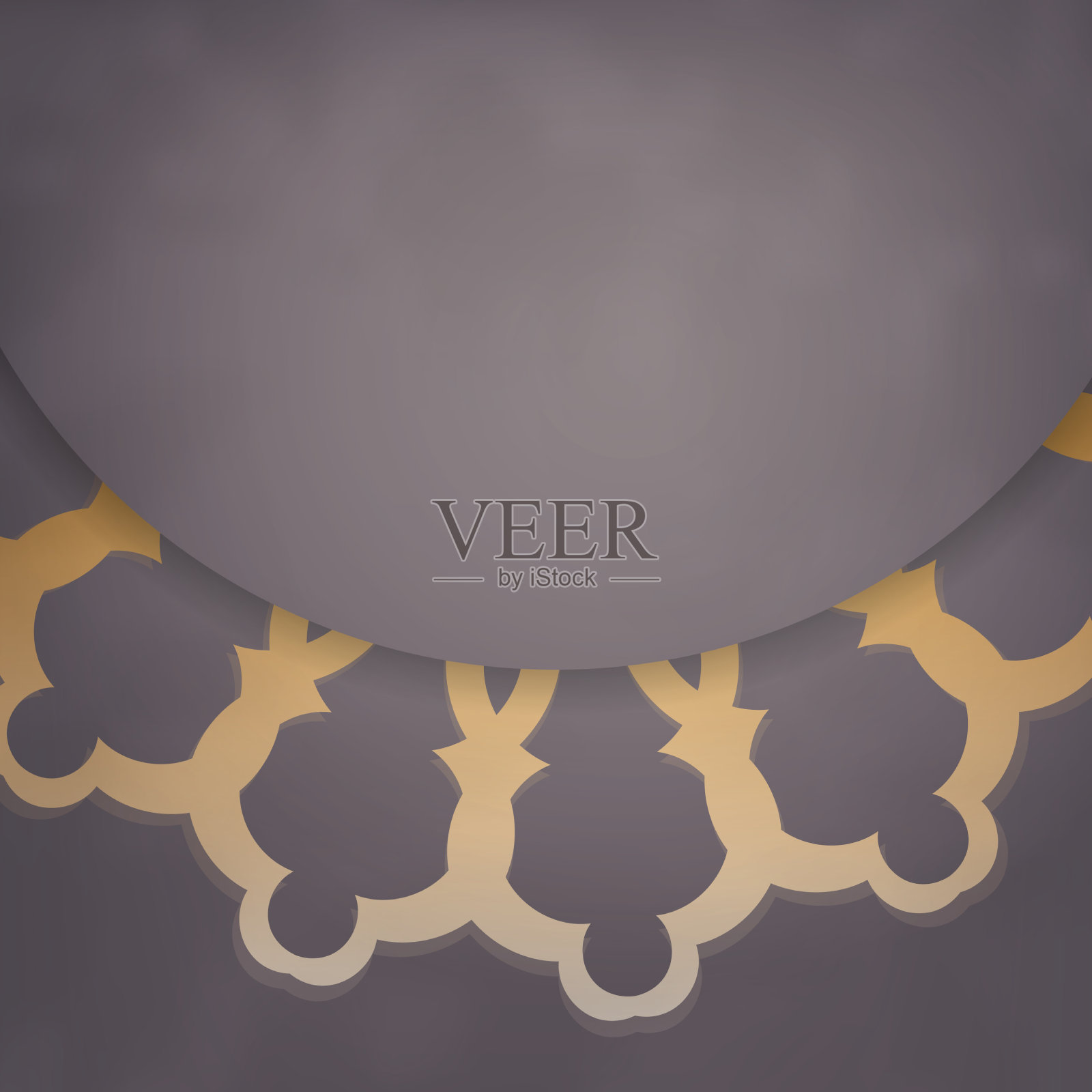 印着印度金色图案的棕色传单准备好了设计模板素材