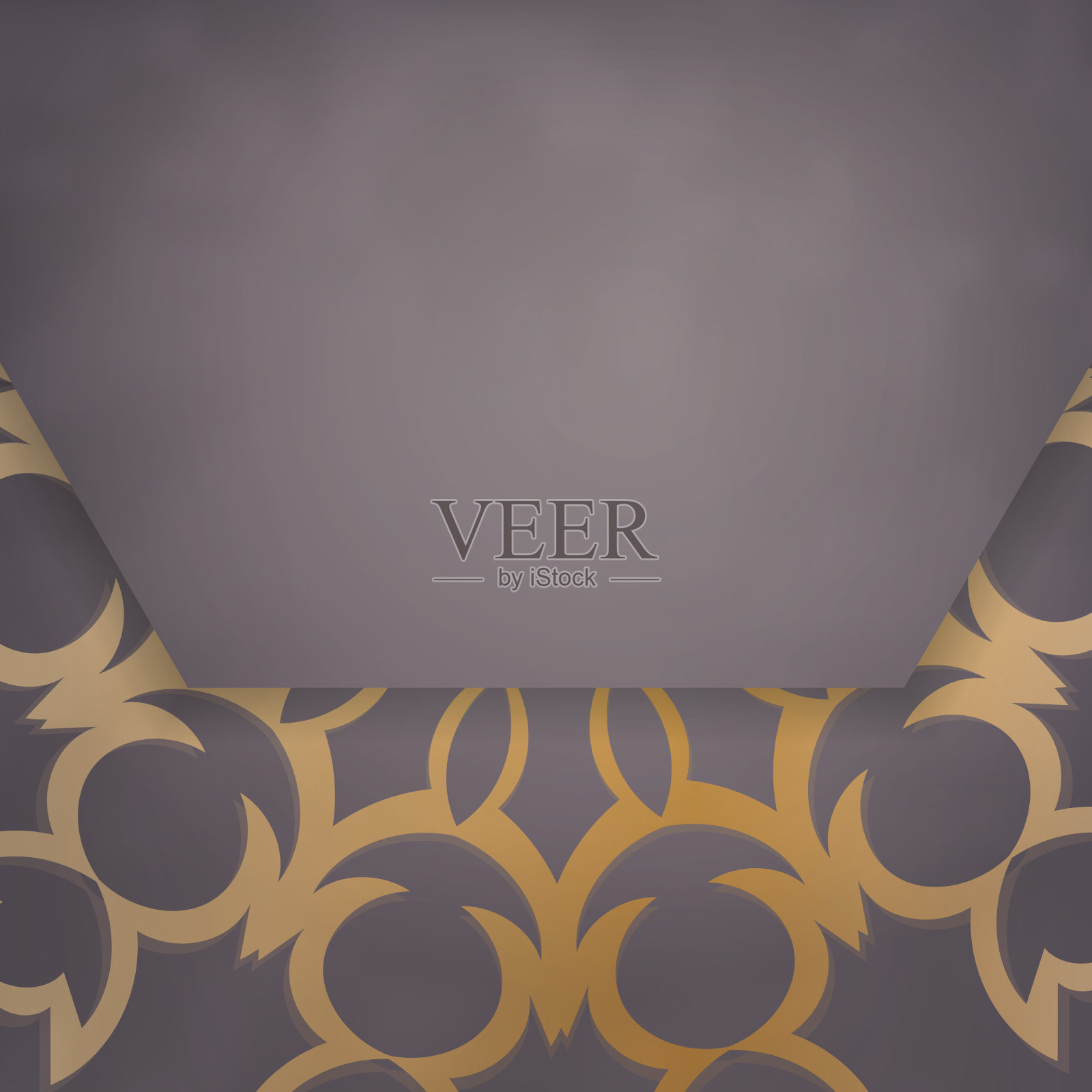 带有金色图案的棕色贺卡插画图片素材