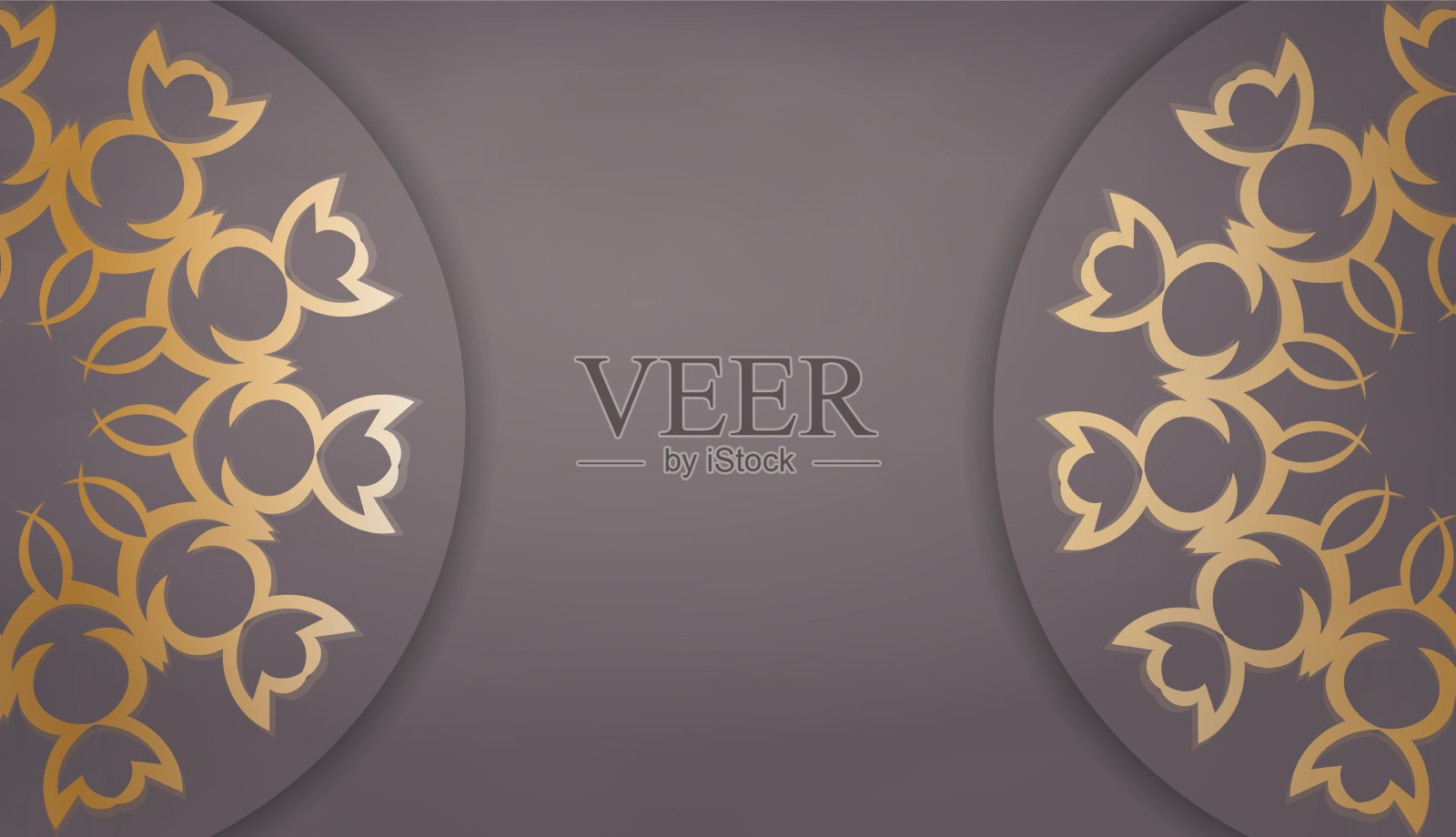 背景在棕色与希腊金图案插画图片素材