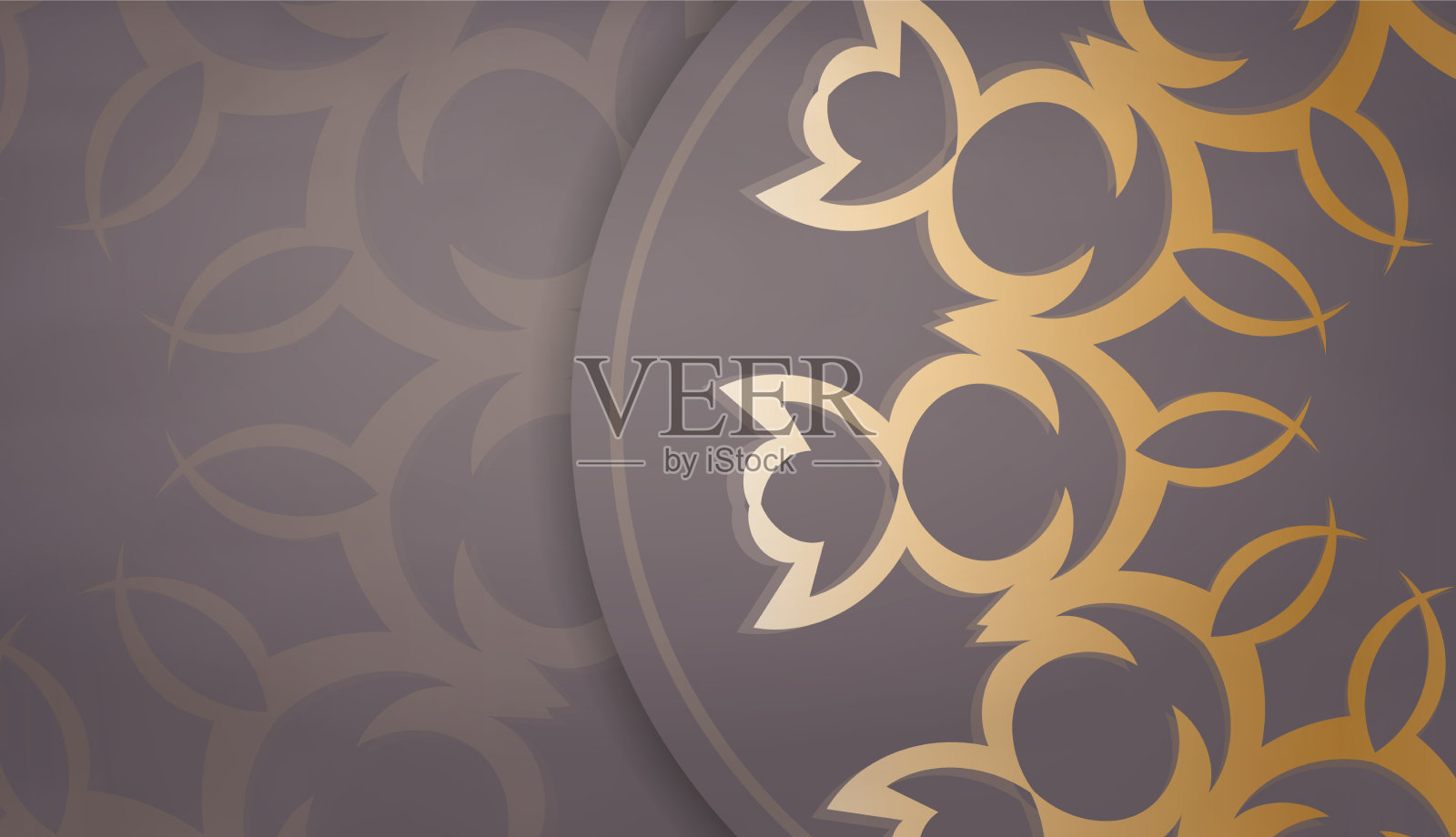 棕色横幅模板与豪华的黄金插画图片素材