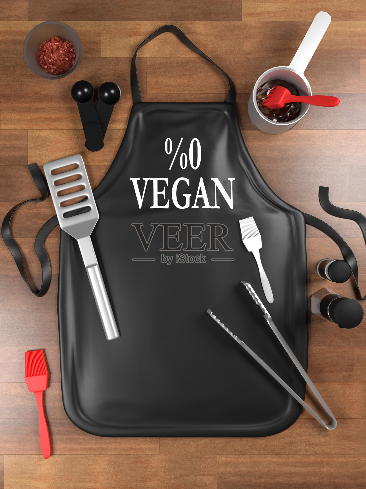 父亲节快乐贺卡横幅或传单烧烤烧烤项目和围裙照片摄影图片