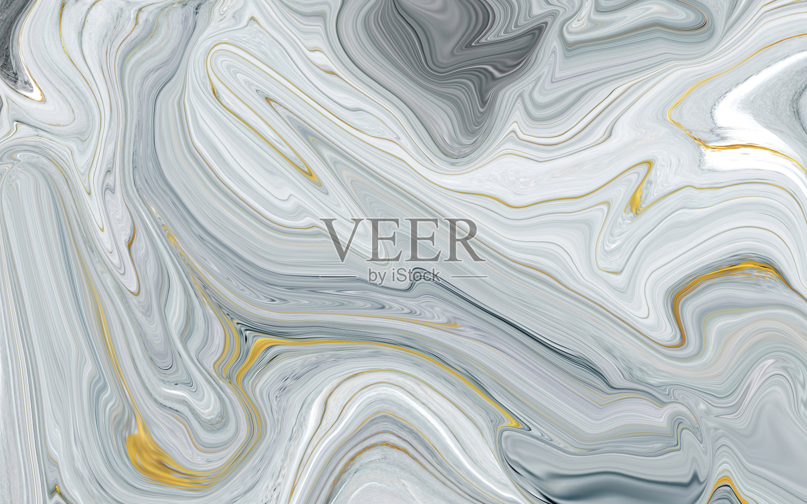 现代艺术液体抽象大理石与金黄色和白色图形颜色。3d数字壁纸背景照片摄影图片