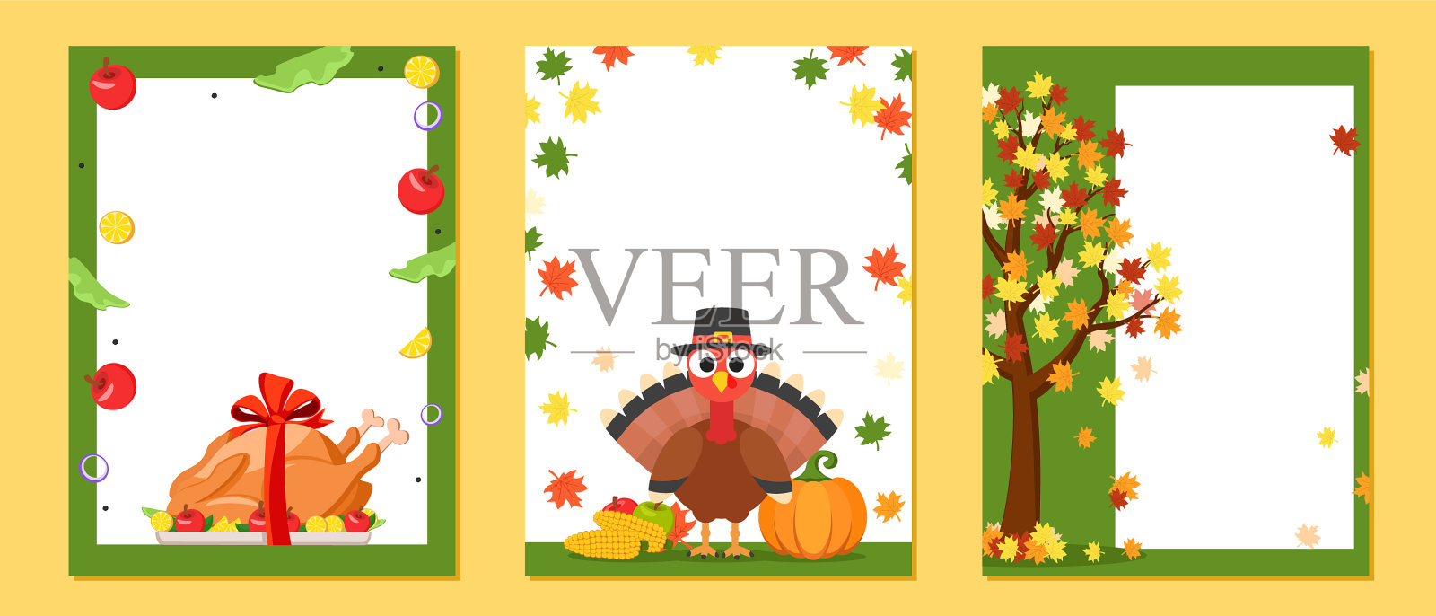 鸟，火鸡，肉，家禽和树与地方插画图片素材