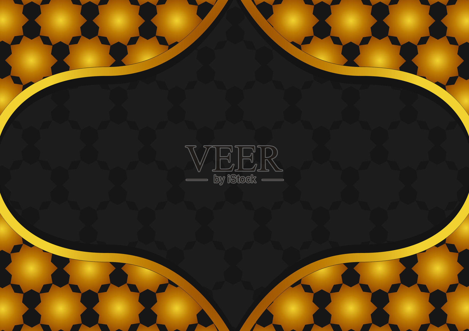 阿拉伯图案与金色渐变重新设计插画图片素材