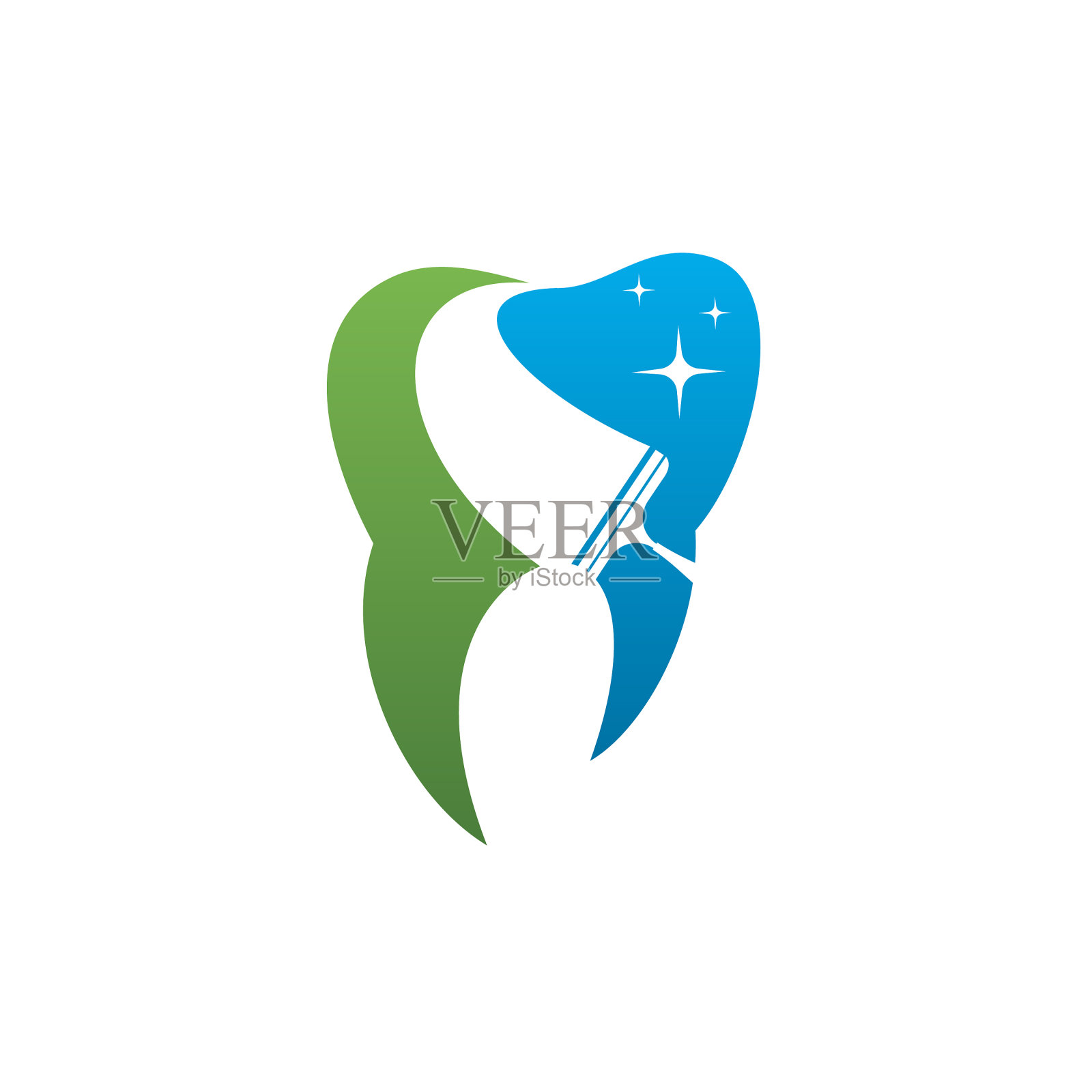 牙齿清洁标志孤立在白色背景设计元素图片